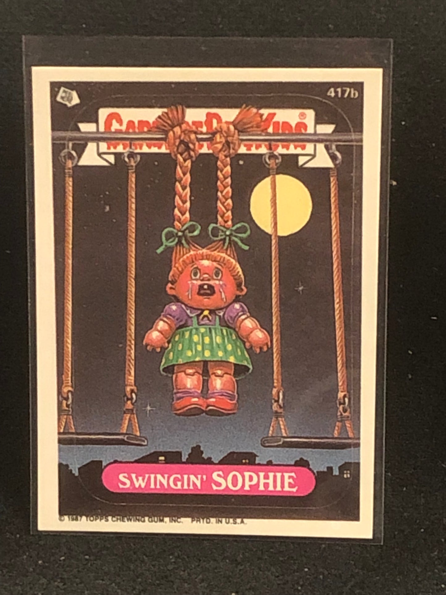 Garbage Pail Kids Original Series 10 (os10) 417b Swingin Sophie