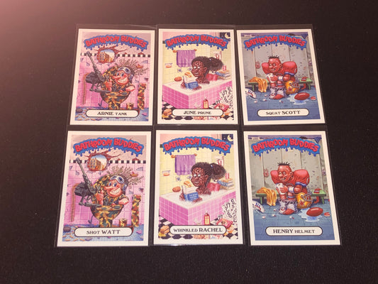 Garbage Pail Kids Adam-Geddon 6 Card Bathroom Buddies Insert Set