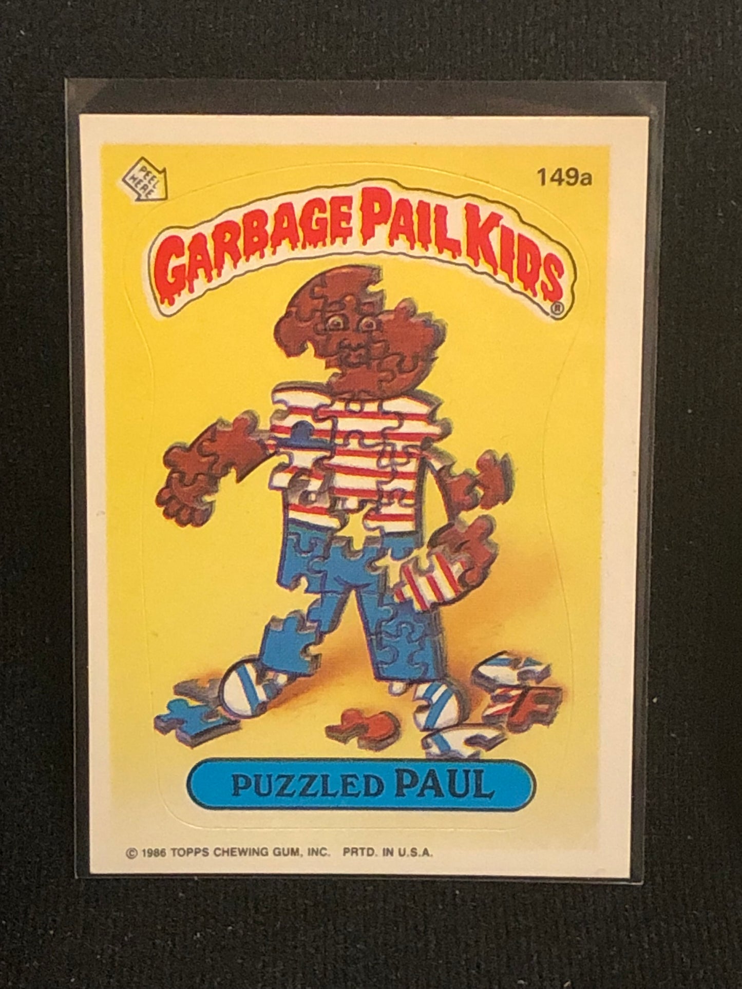 Garbage Pail Kids Original Series 4 (os4) 149a Puzzled Paul