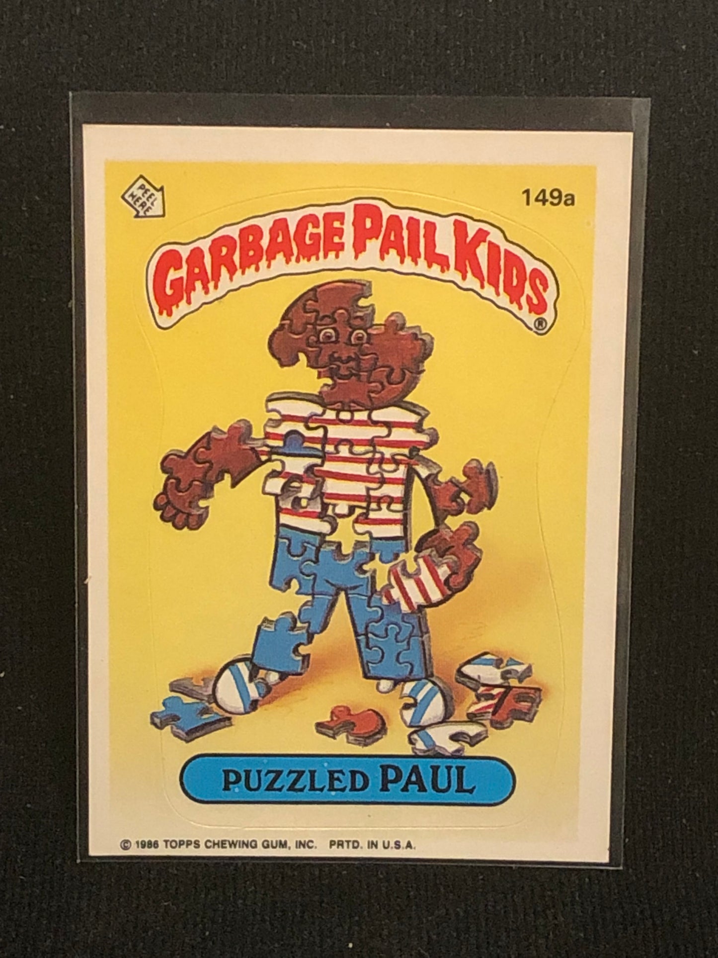 Garbage Pail Kids Original Series 4 (os4) 149a Puzzled Paul