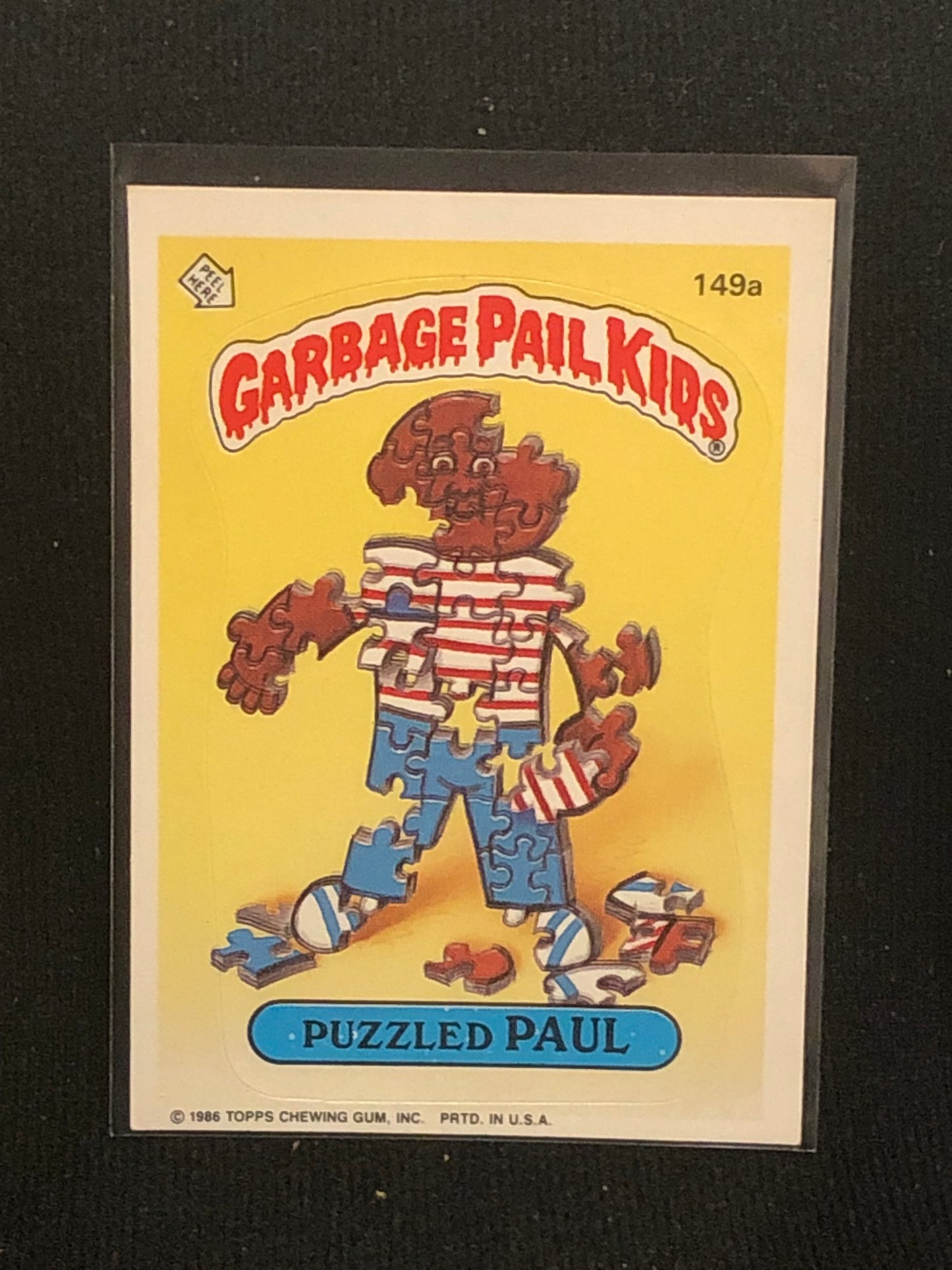 Garbage Pail Kids Original Series 4 (os4) 149a Puzzled Paul