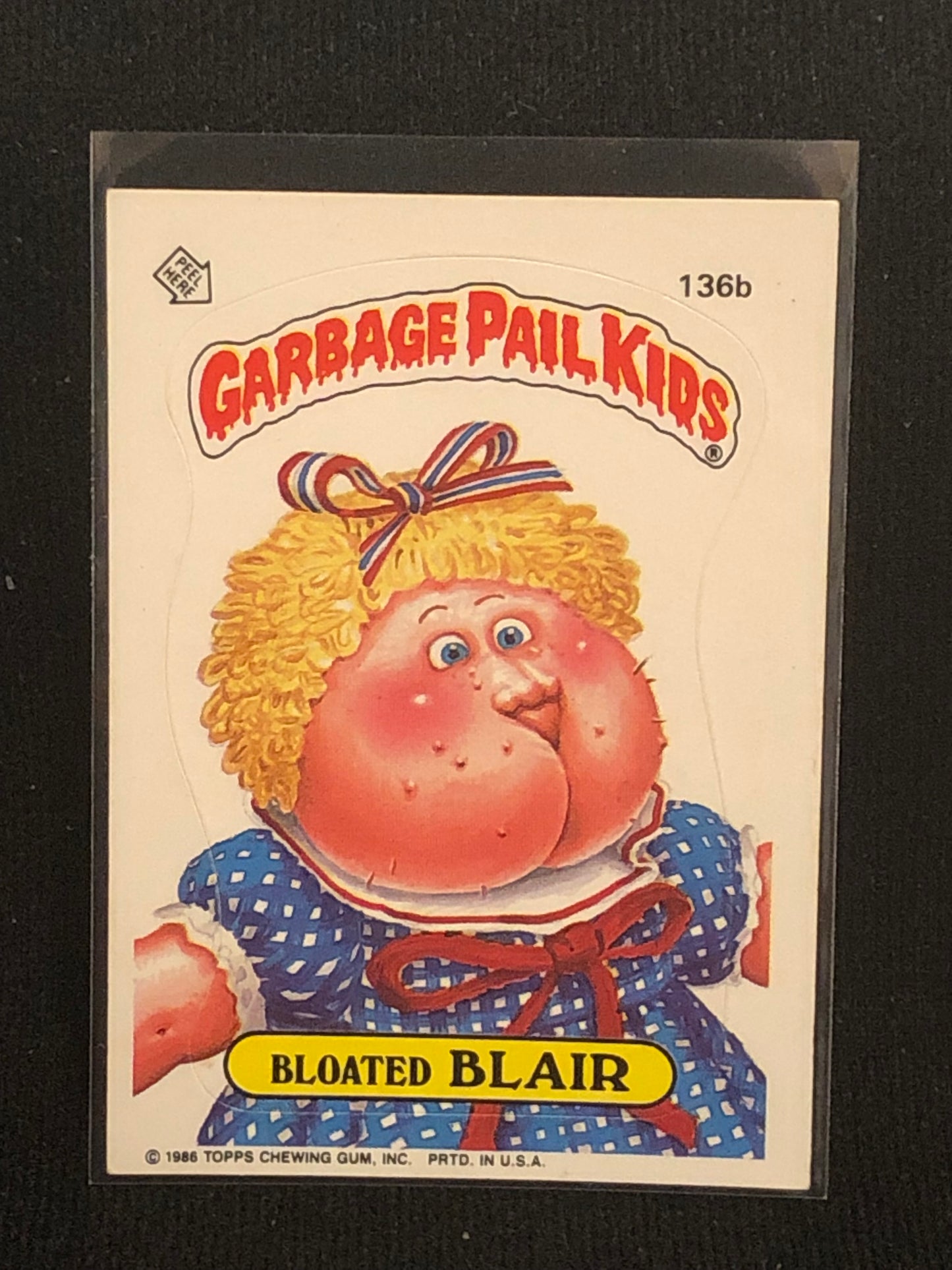 Garbage Pail Kids Original Series 4 (os4) 136b Bloated Blair