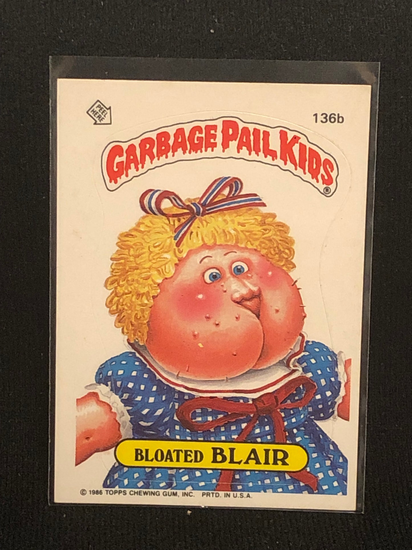 Garbage Pail Kids Original Series 4 (os4) 136b Bloated Blair