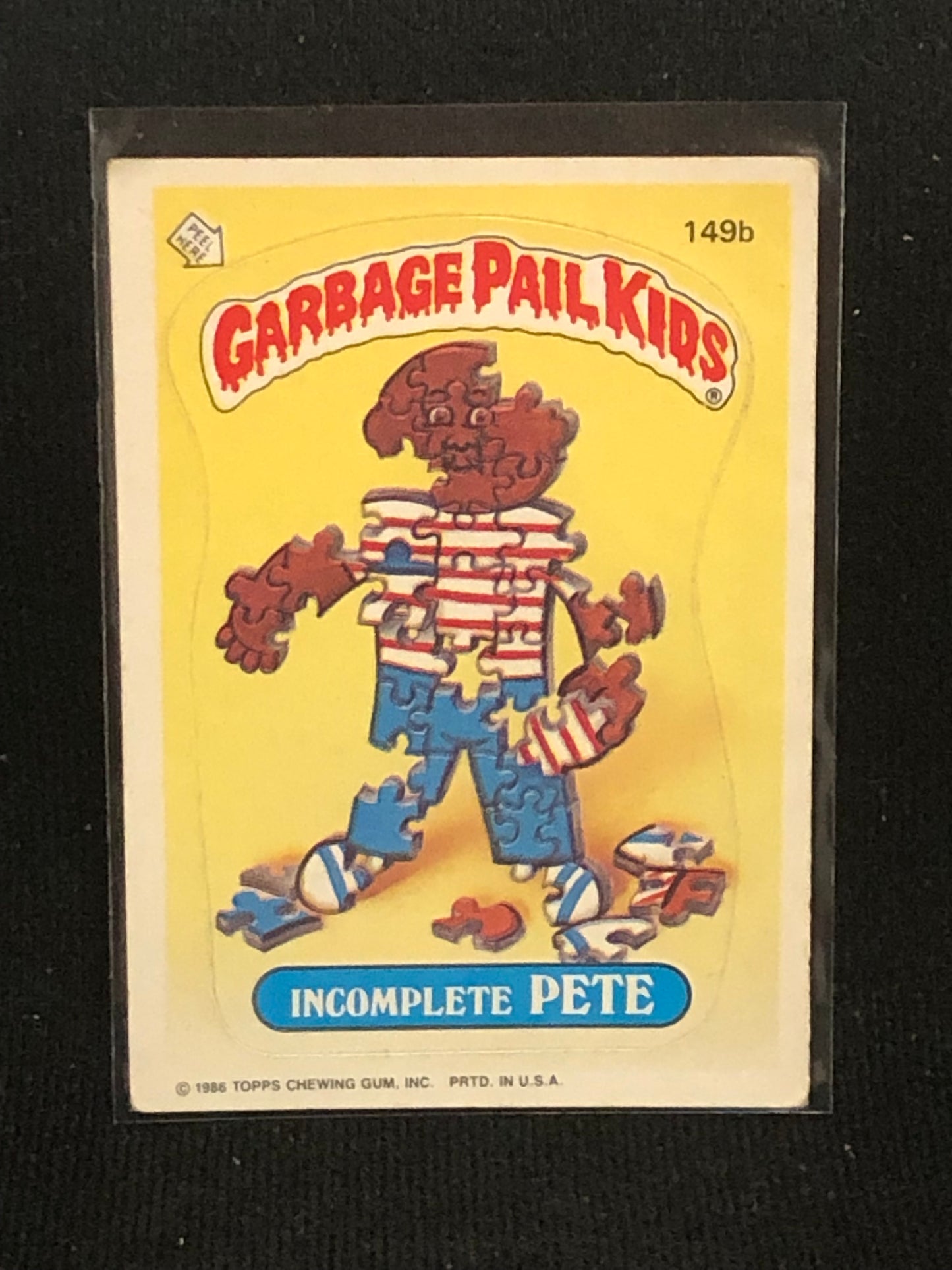 Garbage Pail Kids Original Series 4 (os4) 149b Incomplete Pete