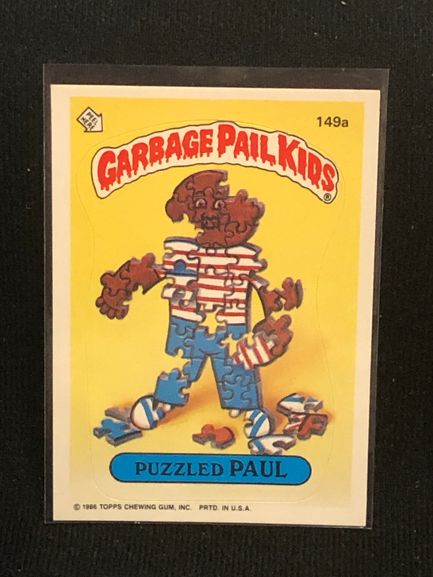 Garbage Pail Kids Original Series 4 (os4) 149a Puzzled Paul