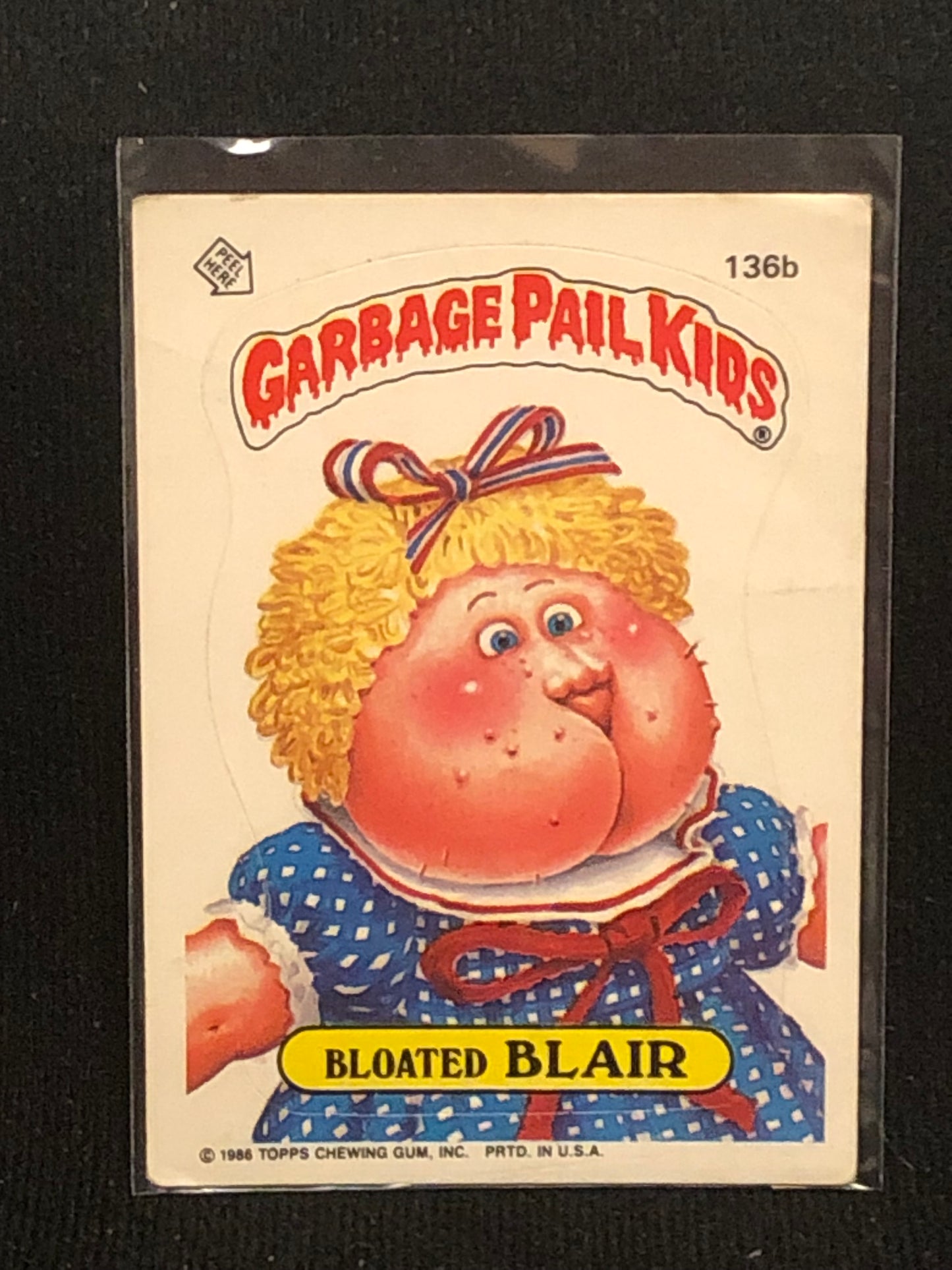 Garbage Pail Kids Original Series 4 (os4) 136b Bloated Blair