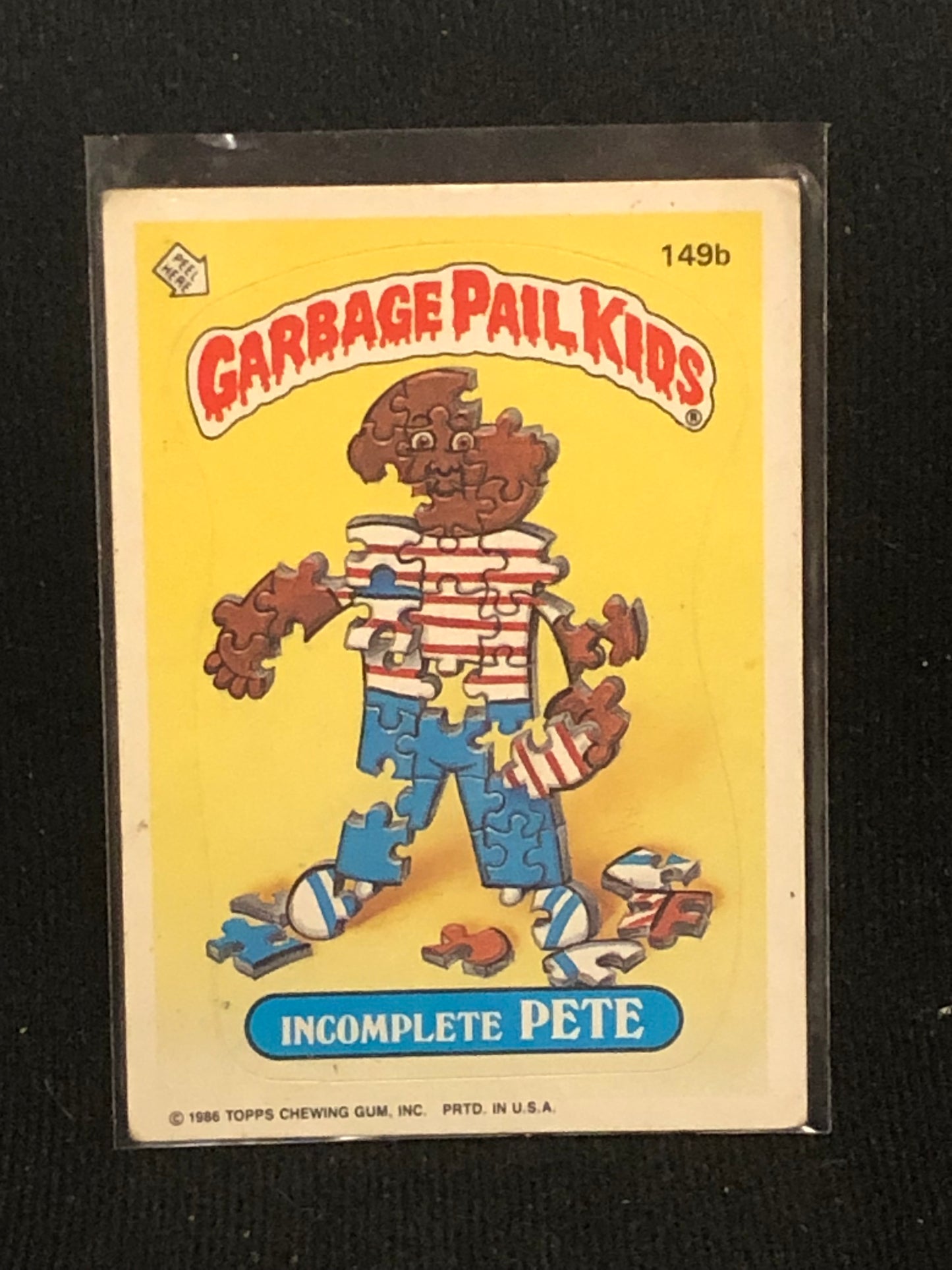 Garbage Pail Kids Original Series 4 (os4) 149b Incomplete Pete