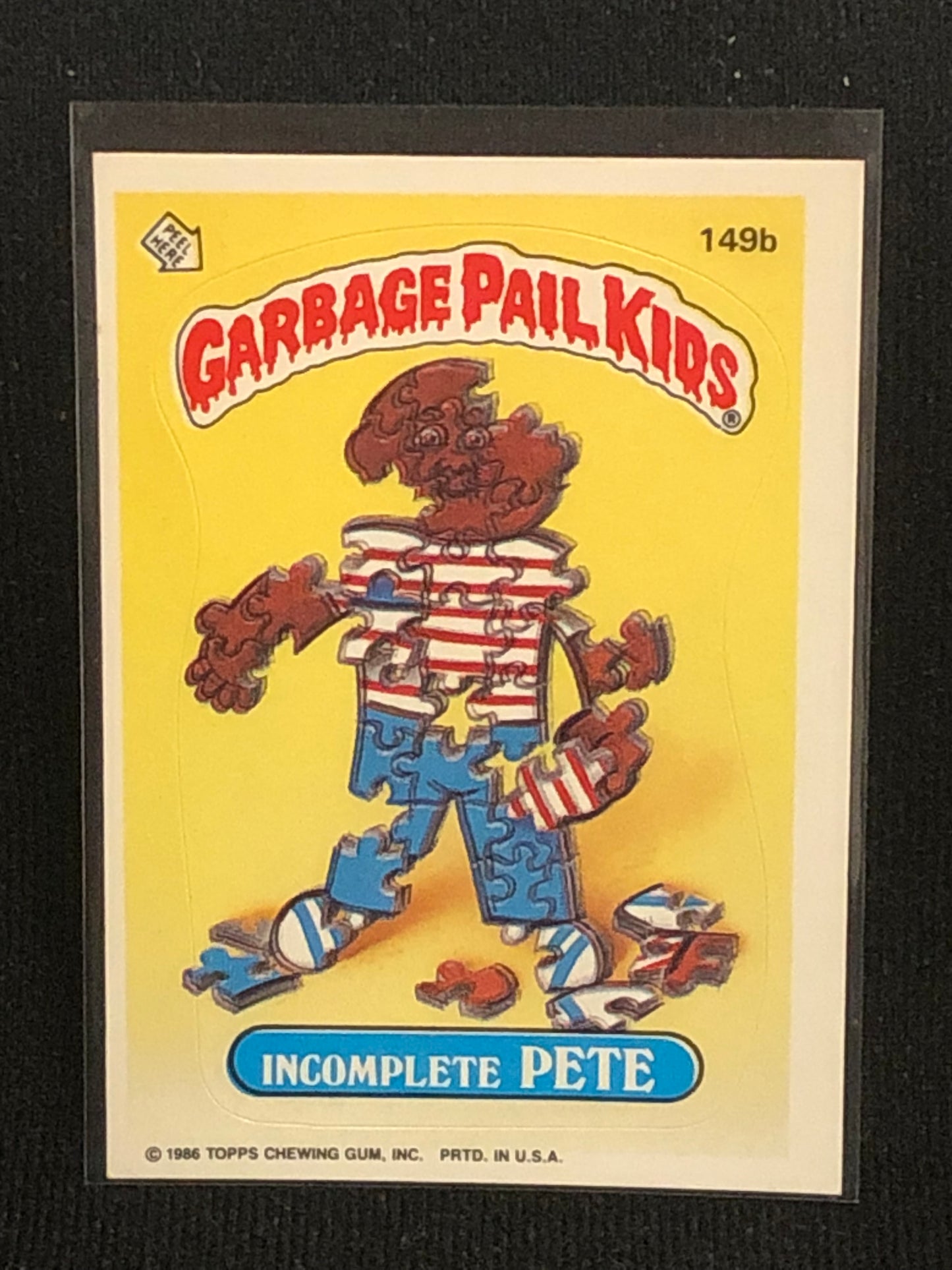 Garbage Pail Kids Original Series 4 (os4) 149b Incomplete Pete