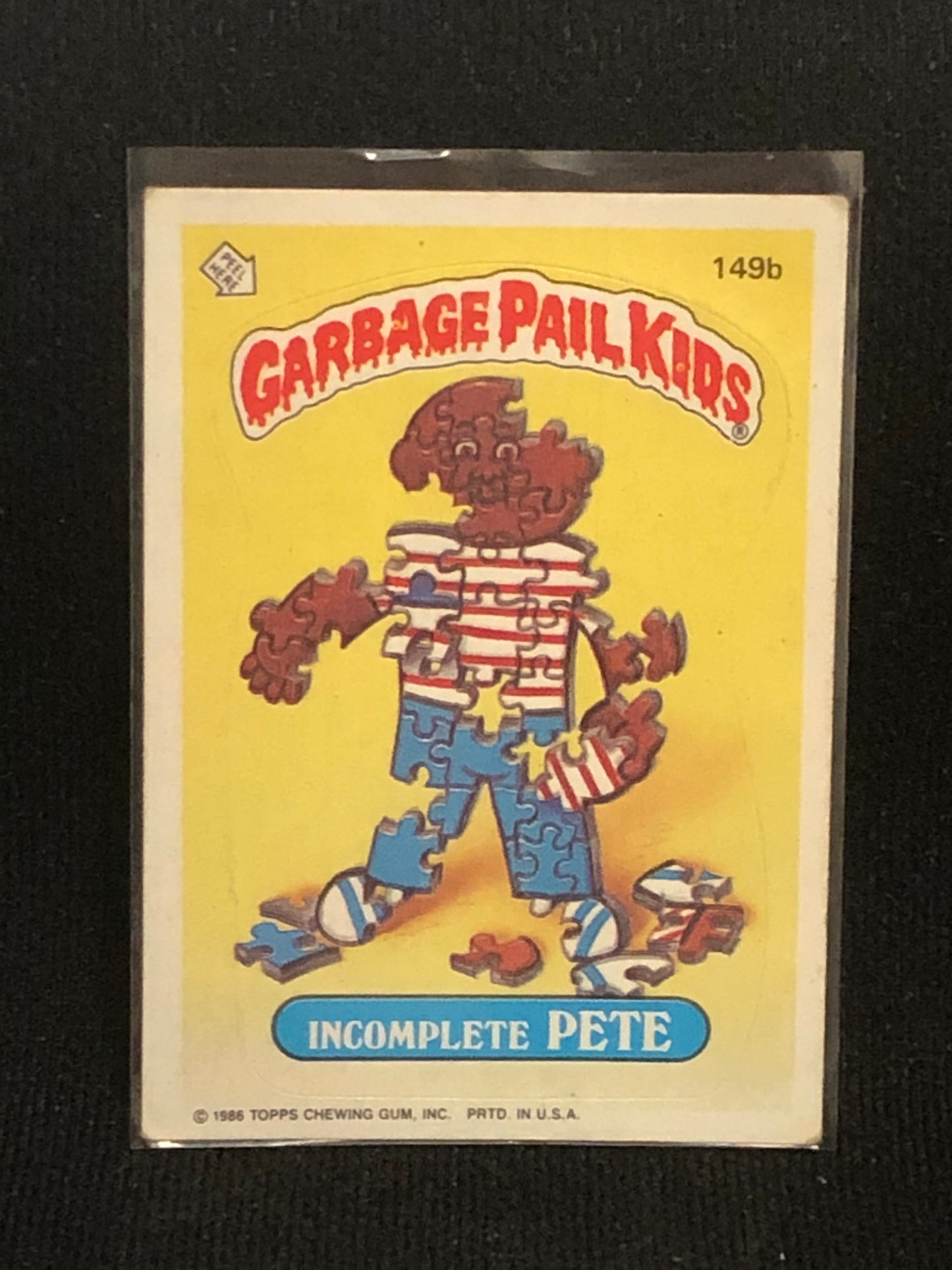 Garbage Pail Kids Original Series 4 (os4) 149b Incomplete Pete