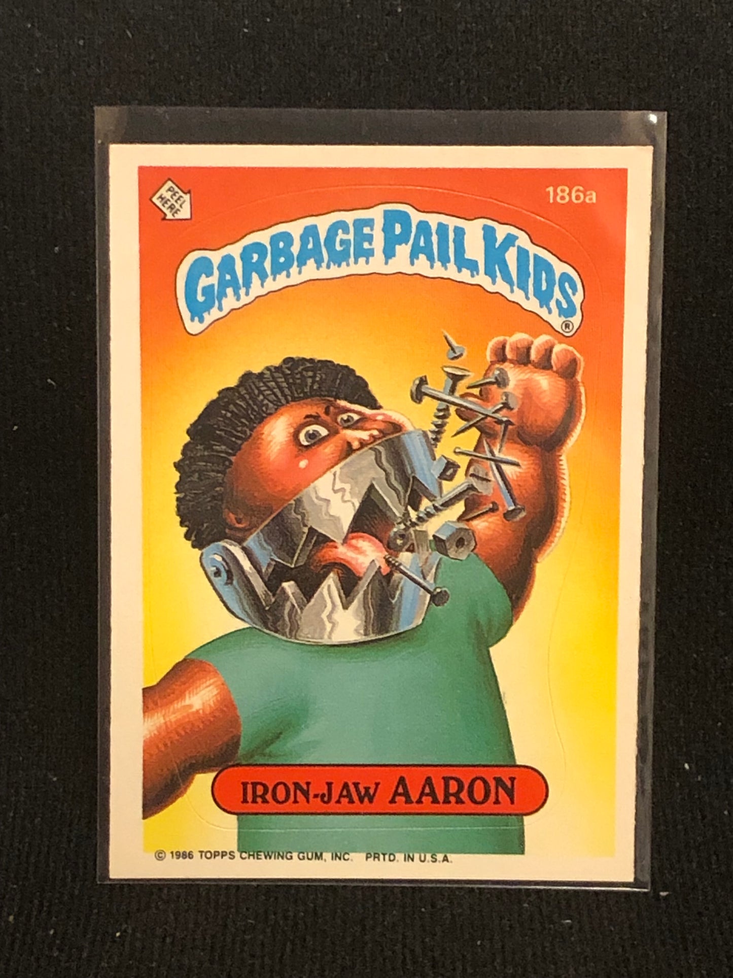 Garbage Pail Kids Original Series 5 (os5) 186a Iron Jaw Aaron