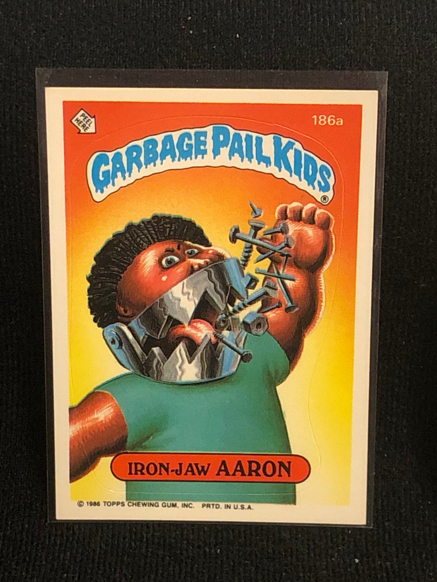 Garbage Pail Kids Original Series 5 (os5) 186a Iron Jaw Aaron