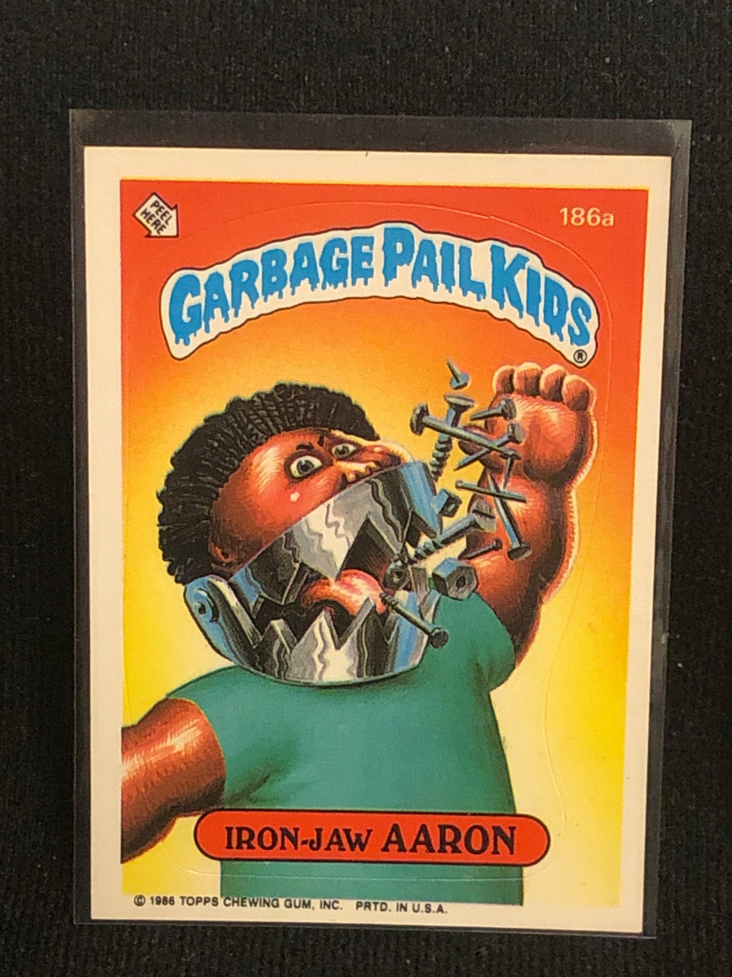 Garbage Pail Kids Original Series 5 (os5) 186a Iron Jaw Aaron