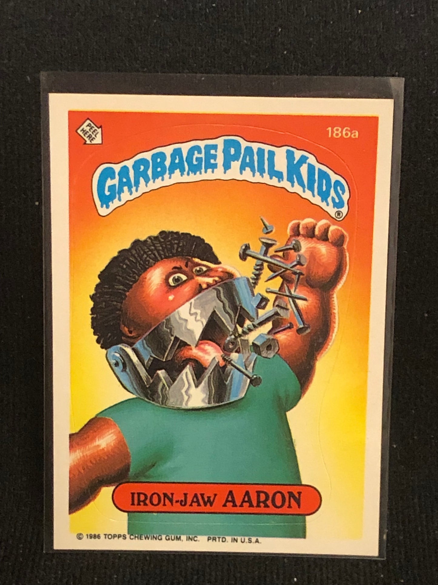 Garbage Pail Kids Original Series 5 (os5) 186a Iron Jaw Aaron