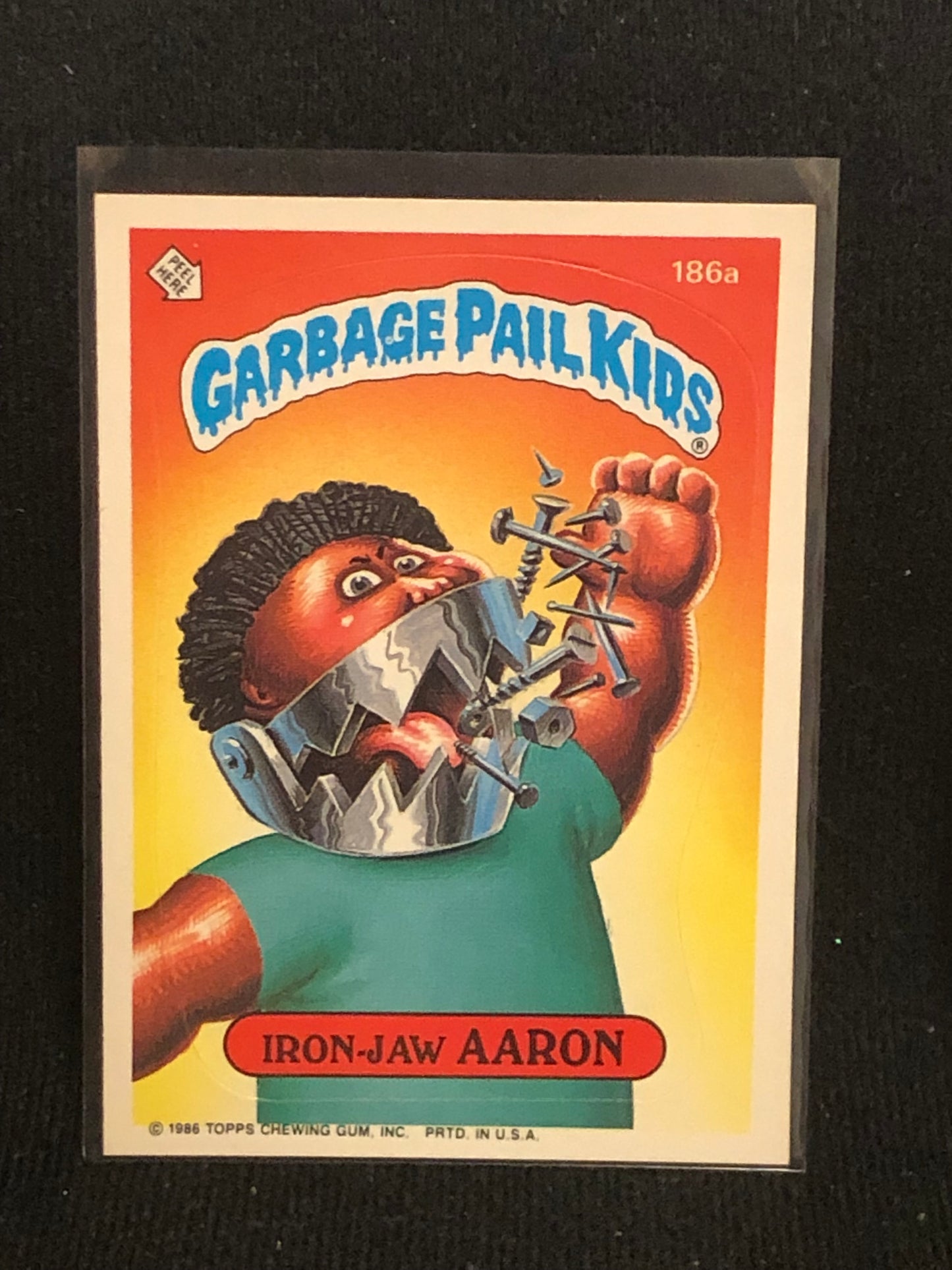 Garbage Pail Kids Original Series 5 (os5) 186a Iron Jaw Aaron