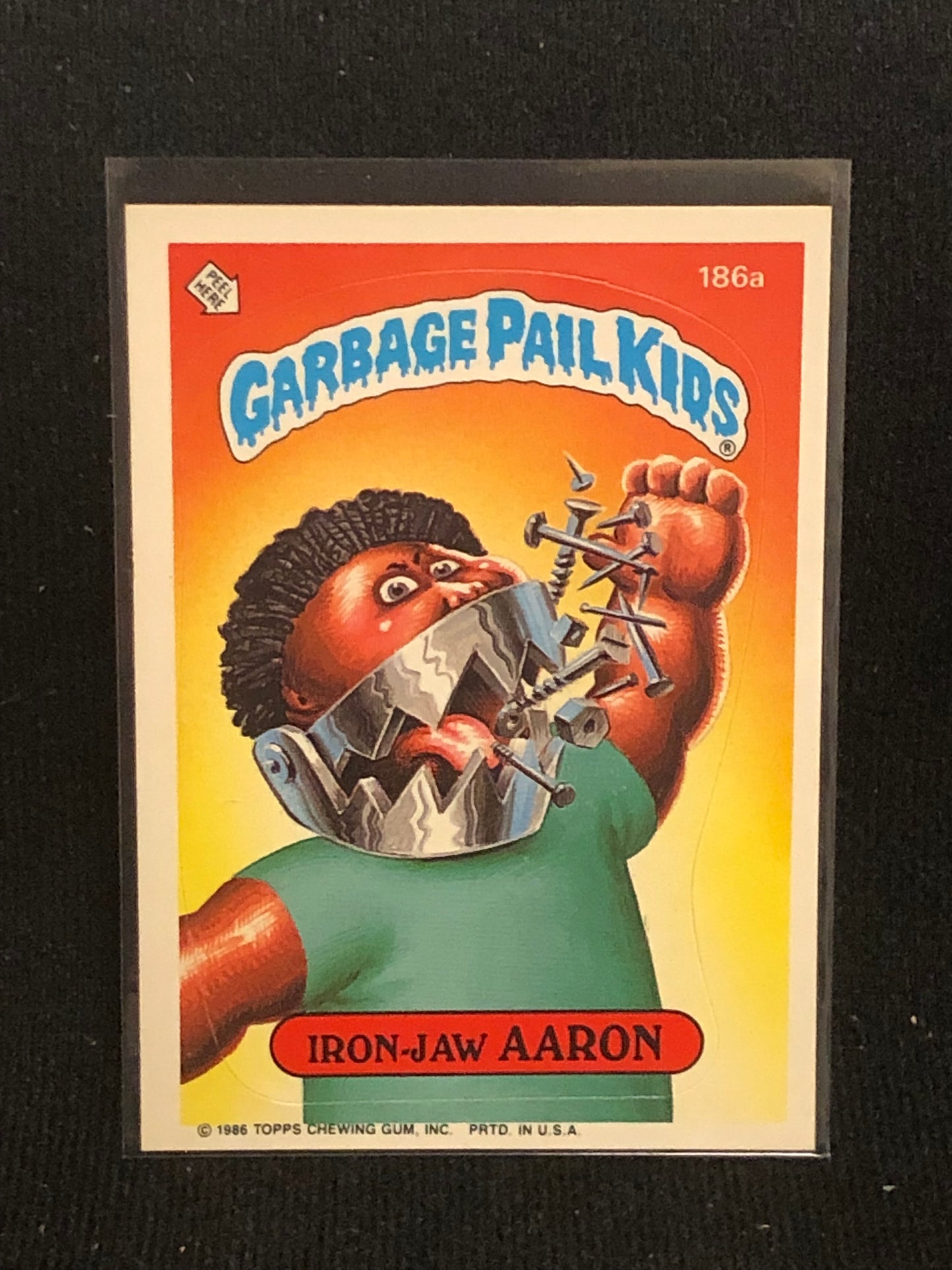 Garbage Pail Kids Original Series 5 (os5) 186a Iron Jaw Aaron