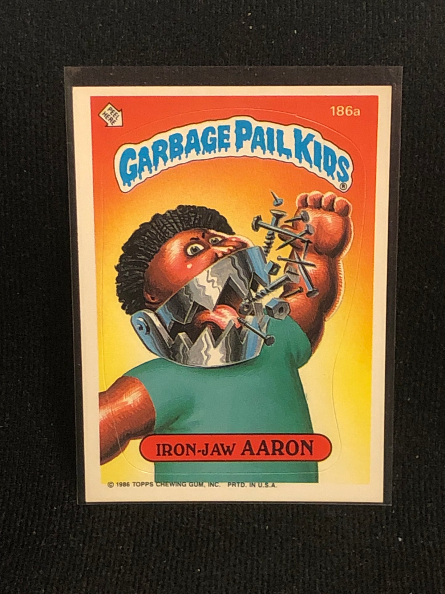 Garbage Pail Kids Original Series 5 (os5) 186a Iron Jaw Aaron