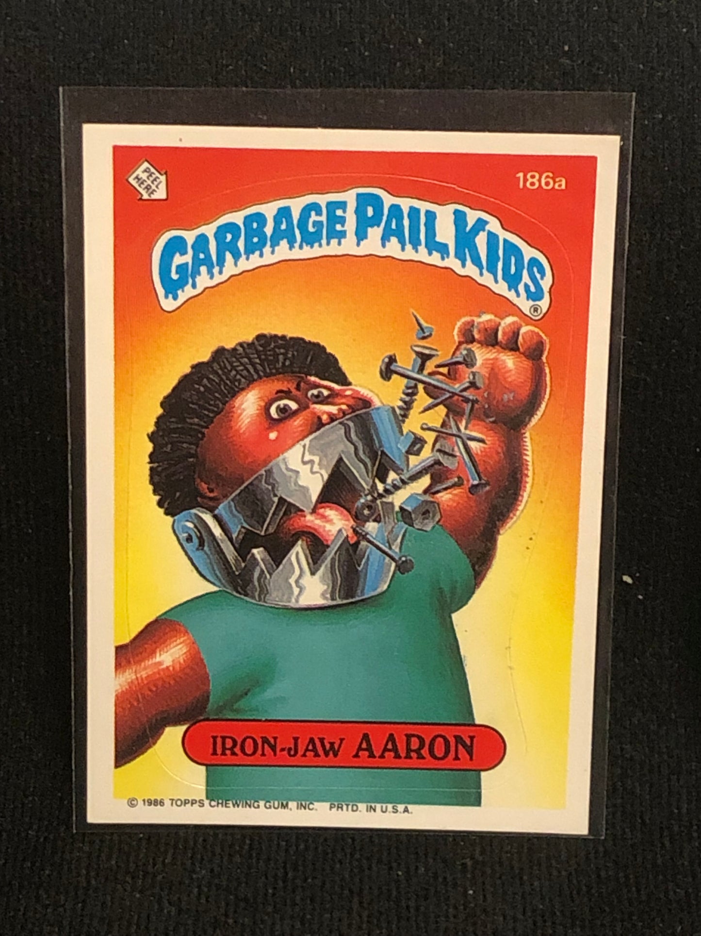 Garbage Pail Kids Original Series 5 (os5) 186a Iron Jaw Aaron