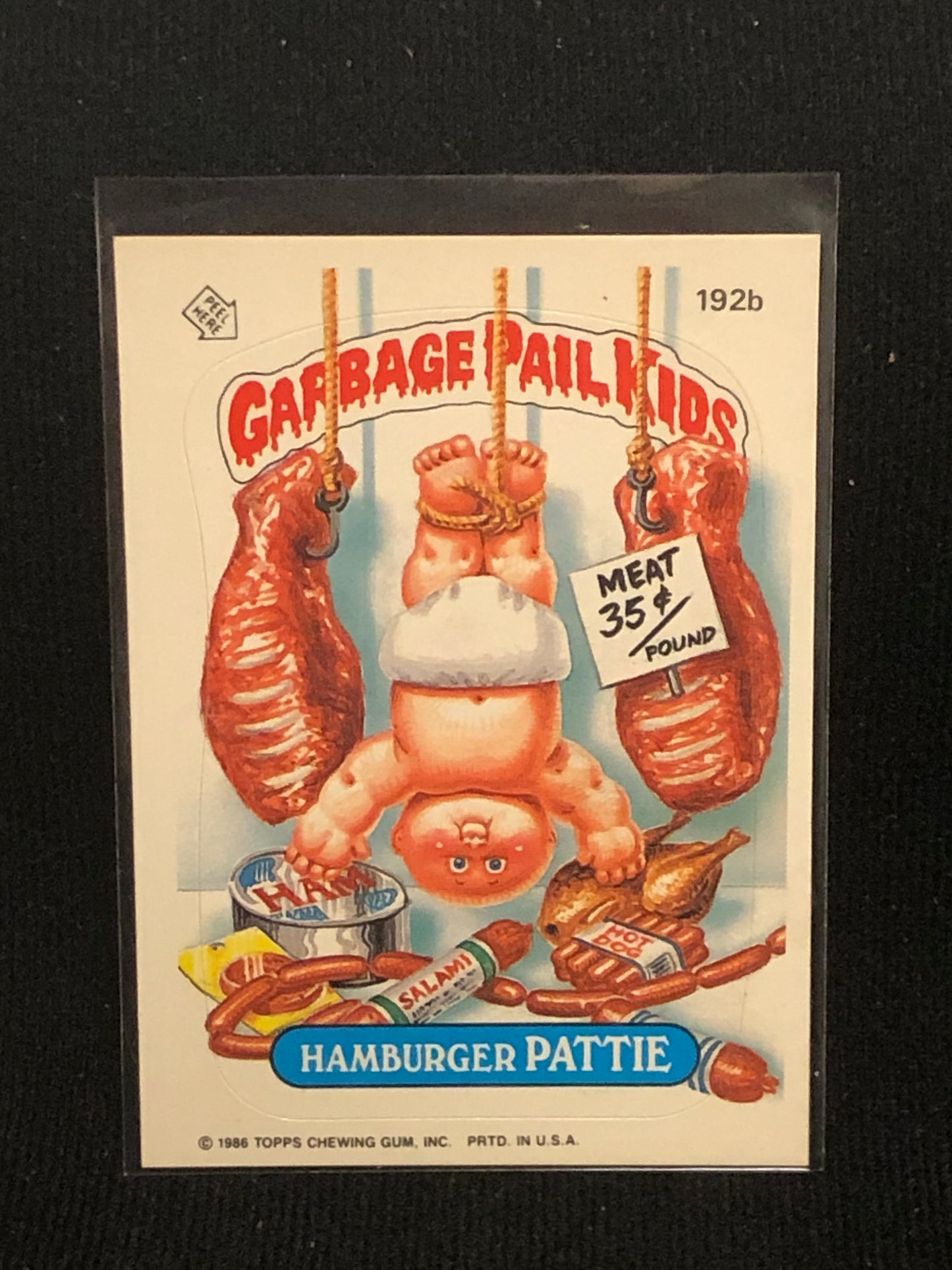 Garbage Pail Kids Original Series 5 (os5) 192b Hamburger Pattie