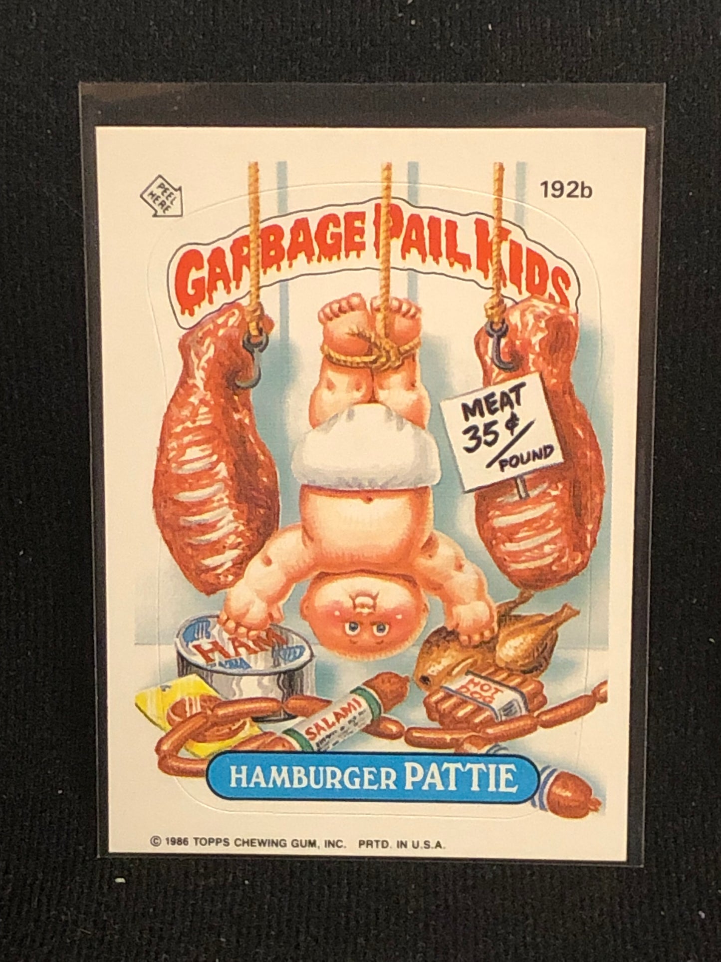 Garbage Pail Kids Original Series 5 (os5) 192b Hamburger Pattie