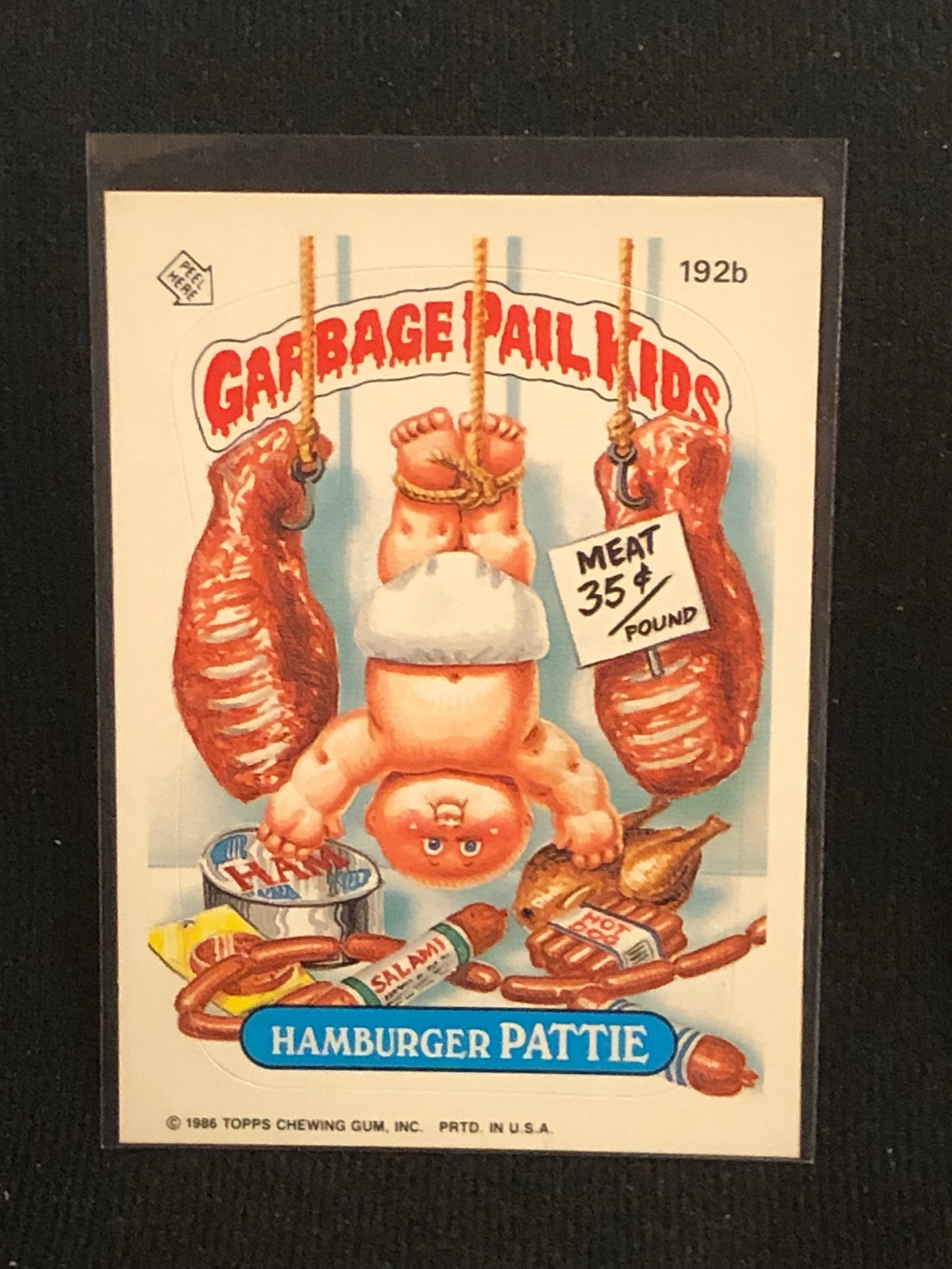 Garbage Pail Kids Original Series 5 (os5) 192b Hamburger Pattie