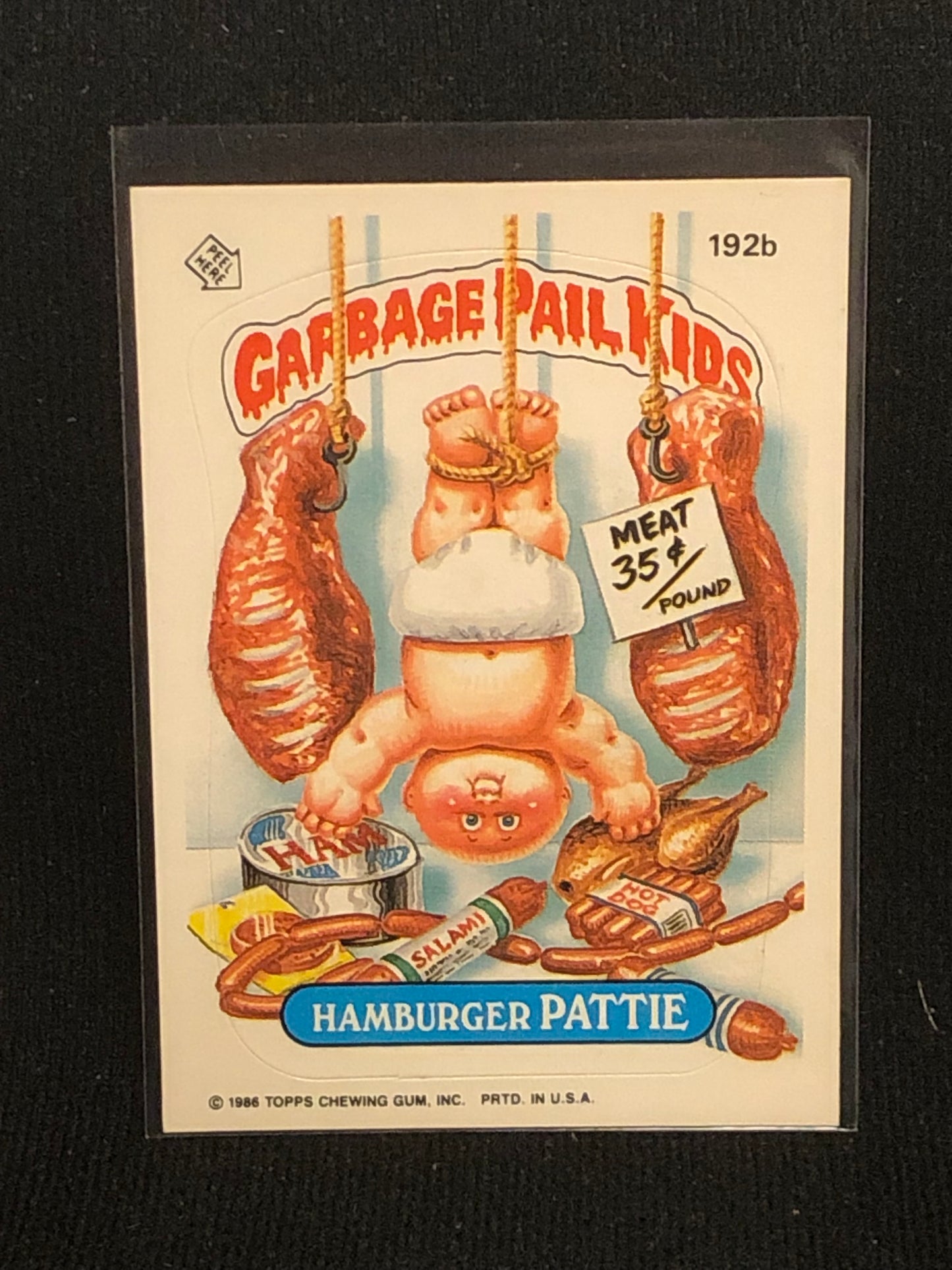 Garbage Pail Kids Original Series 5 (os5) 192b Hamburger Pattie