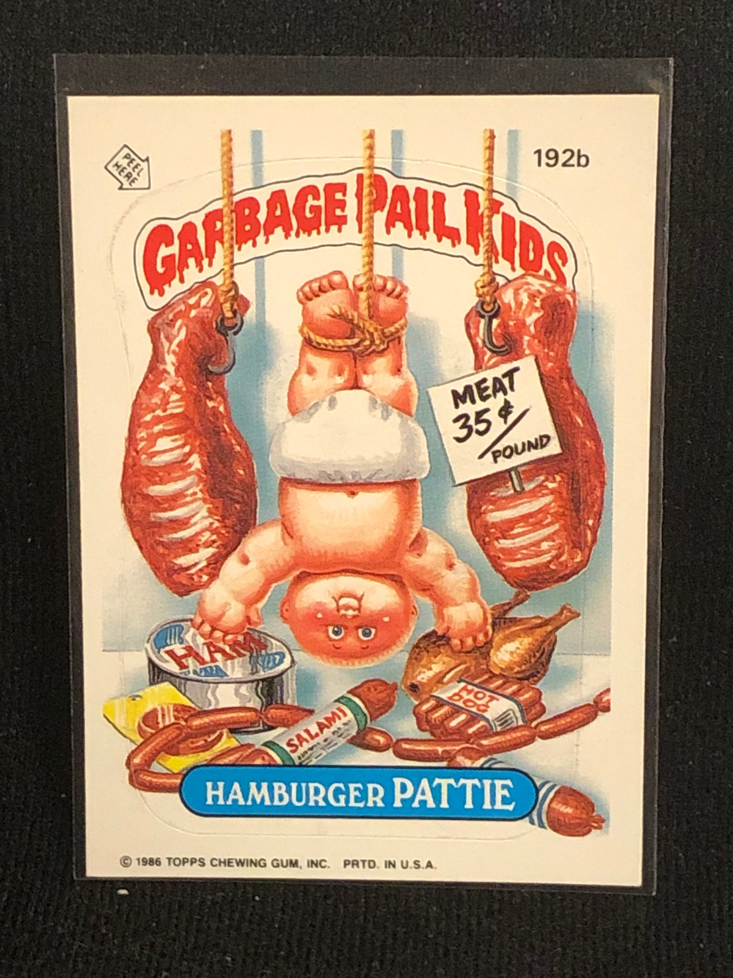 Garbage Pail Kids Original Series 5 (os5) 192b Hamburger Pattie