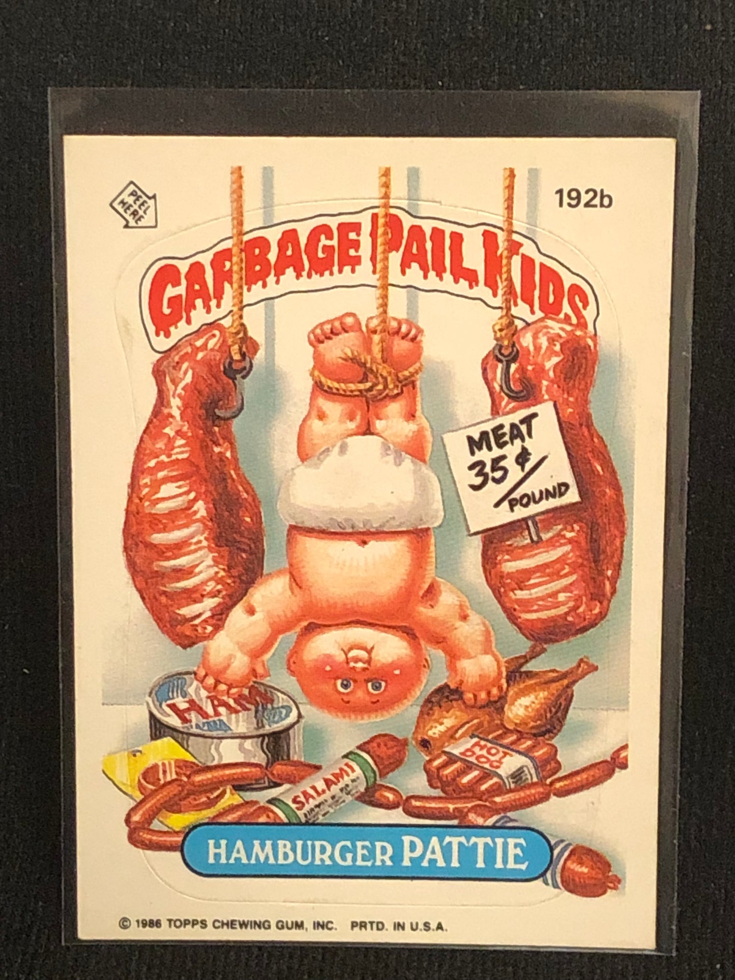 Garbage Pail Kids Original Series 5 (os5) 192b Hamburger Pattie