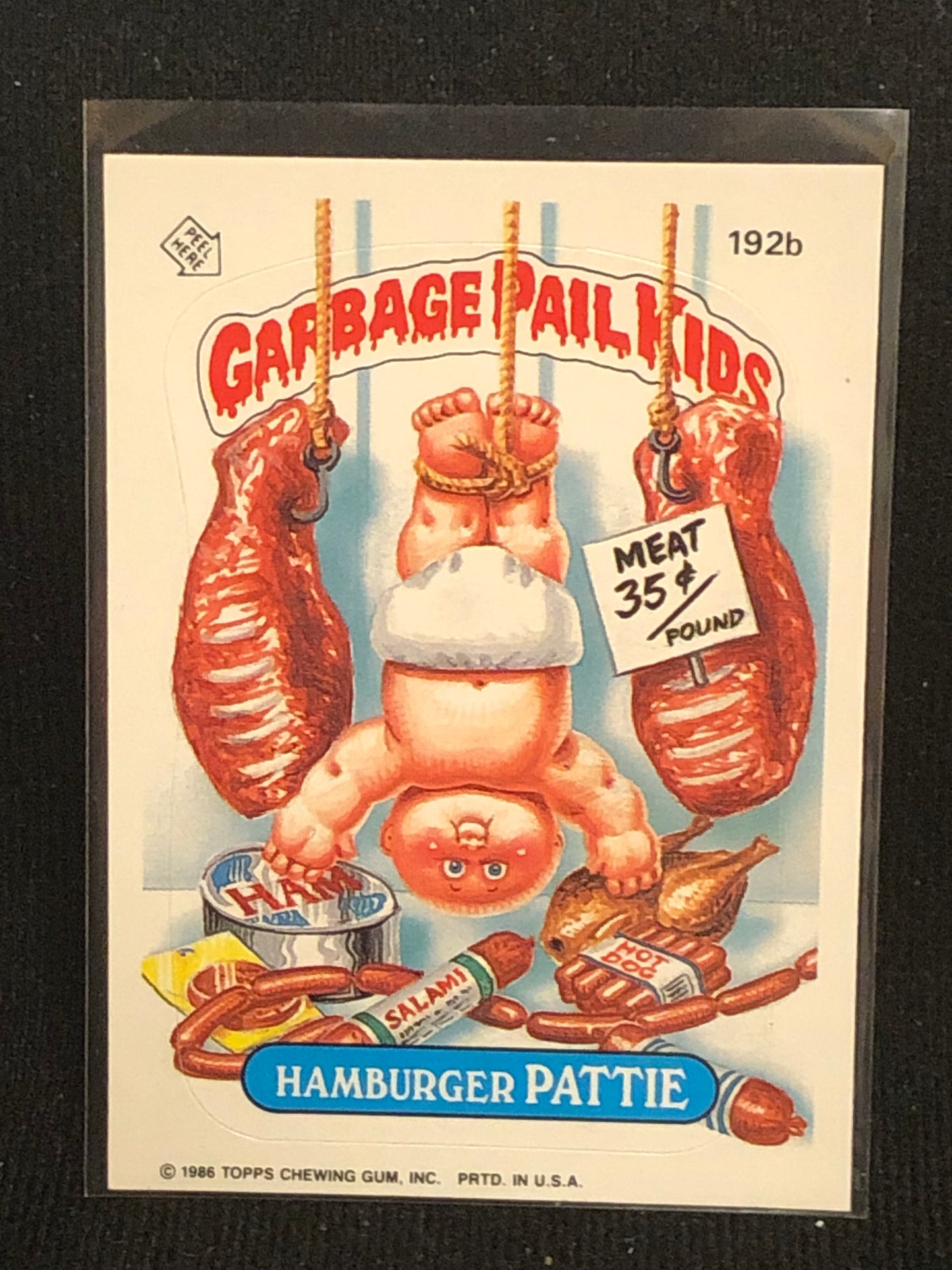 Garbage Pail Kids Original Series 5 (os5) 192b Hamburger Pattie