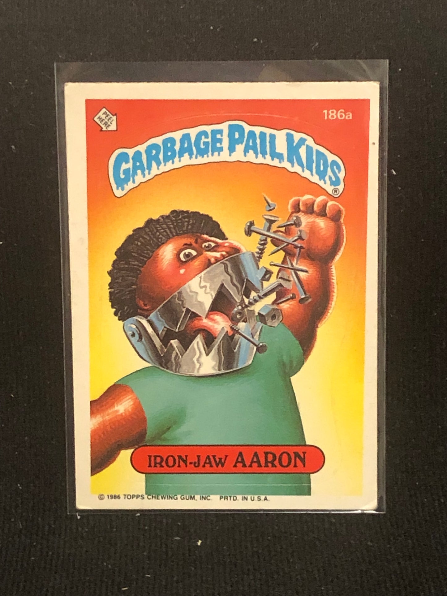 Garbage Pail Kids Original Series 5 (os5) 186a Iron Jaw Aaron