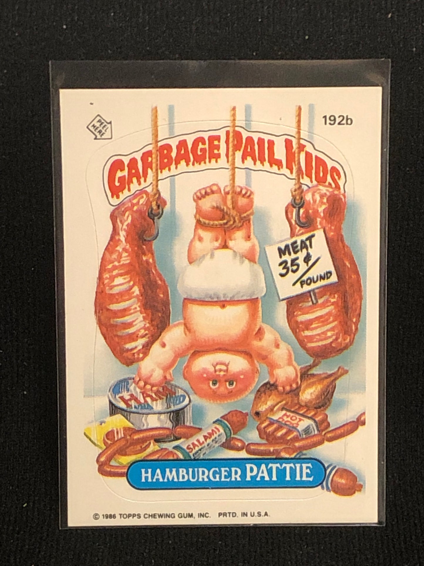 Garbage Pail Kids Original Series 5 (os5) 192b Hamburger Pattie