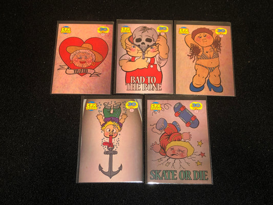 Garbage Pail Kids 30th Anniversary 5 Card Super Fan Tattoo Insert Set