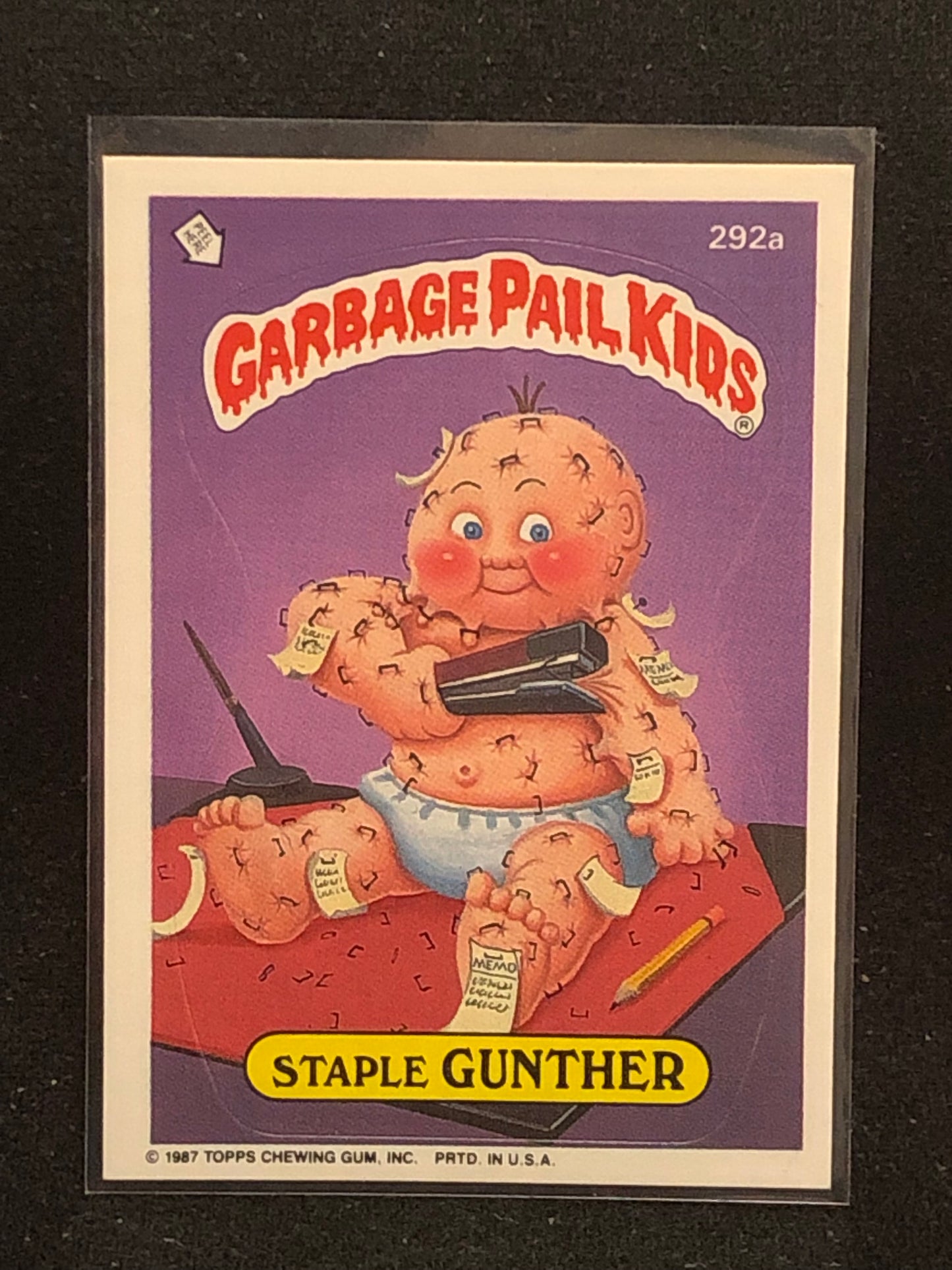 Garbage Pail Kids Original Series 7 (os7) 292a Staple Gunther