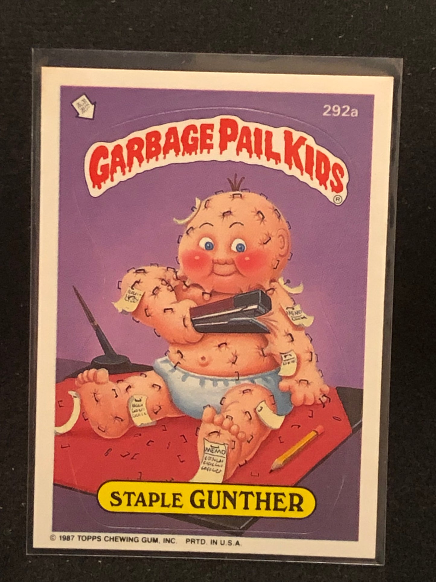 Garbage Pail Kids Original Series 7 (os7) 292a Staple Gunther