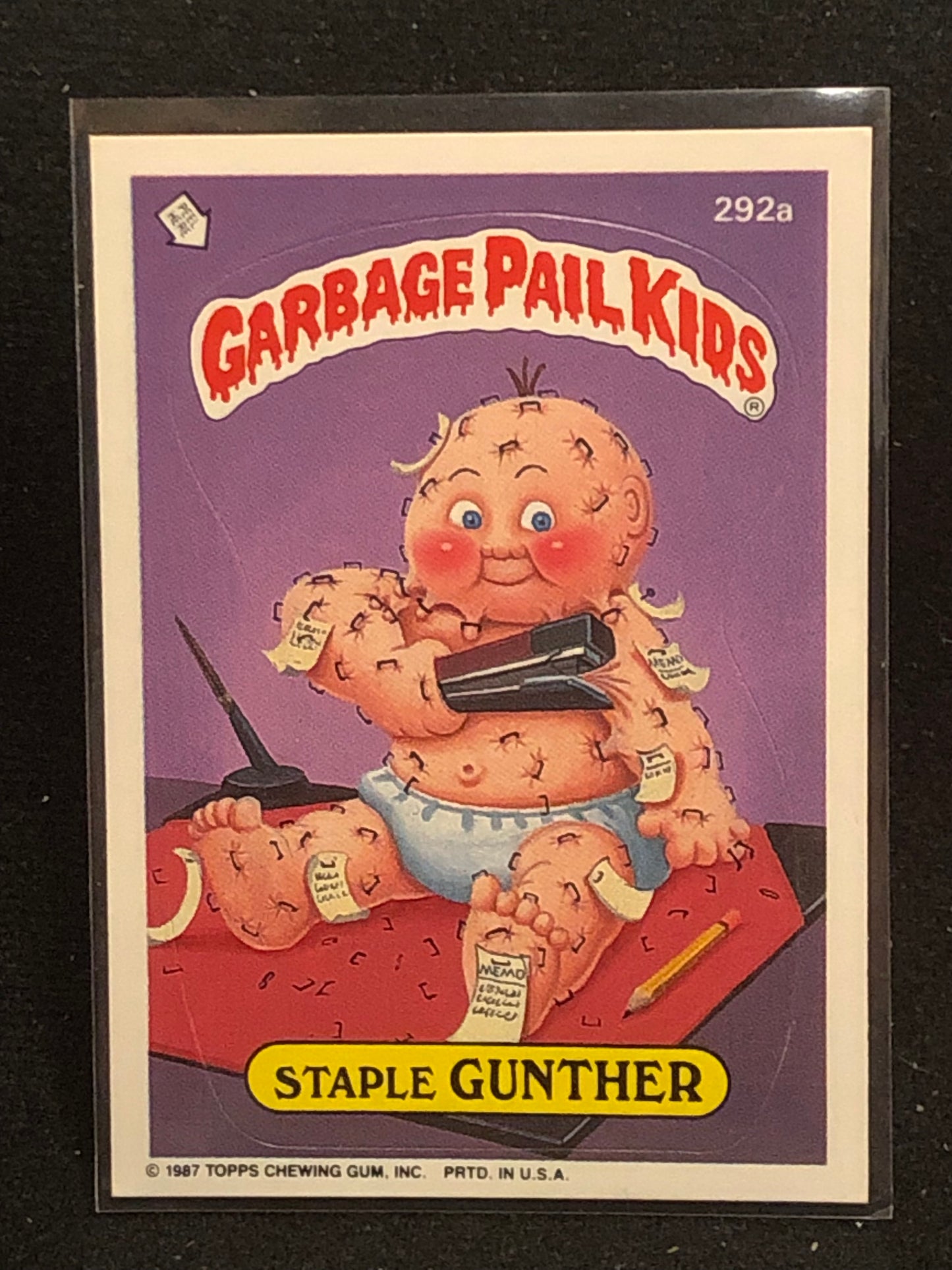 Garbage Pail Kids Original Series 7 (os7) 292a Staple Gunther