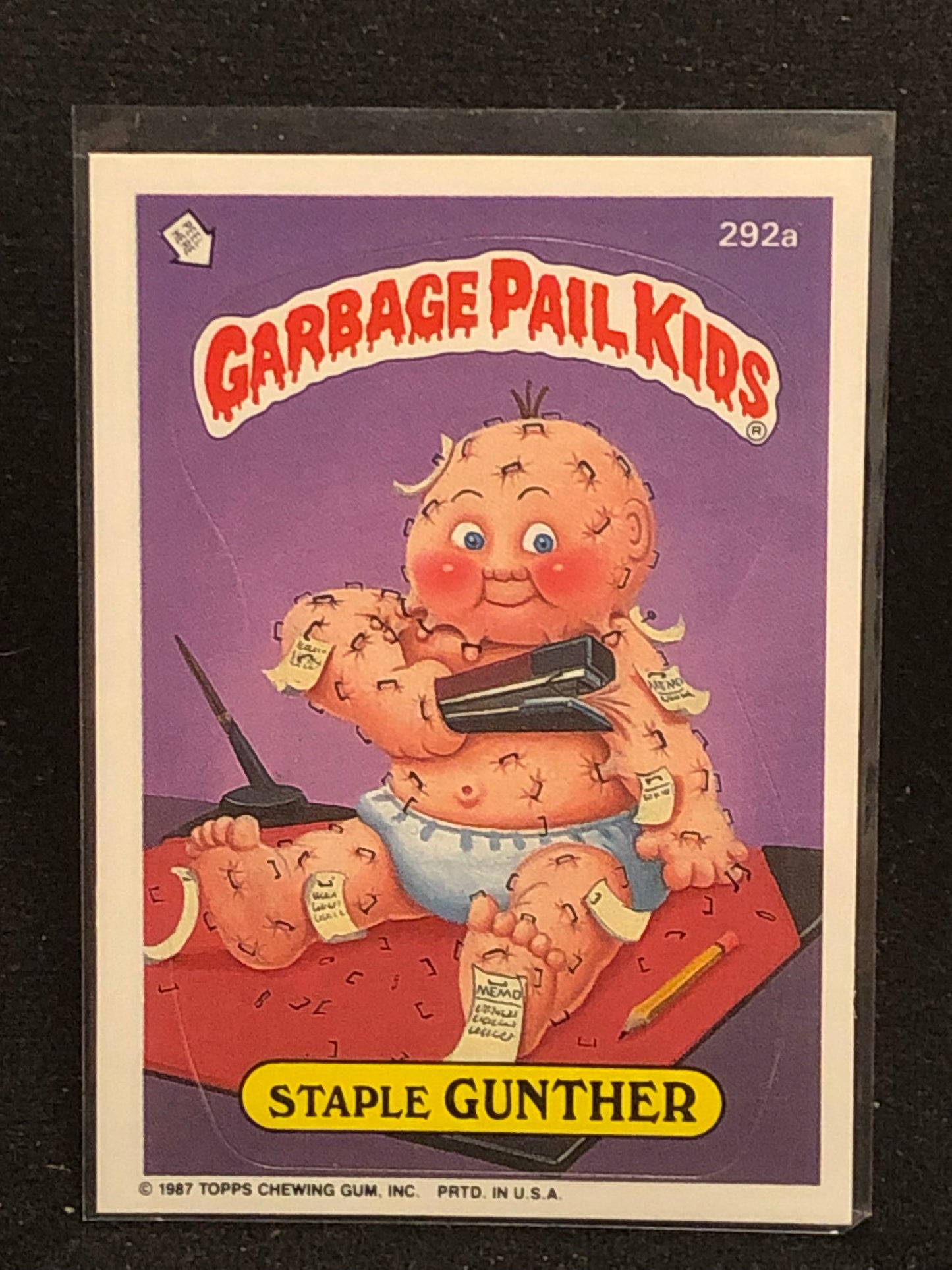 Garbage Pail Kids Original Series 7 (os7) 292a Staple Gunther