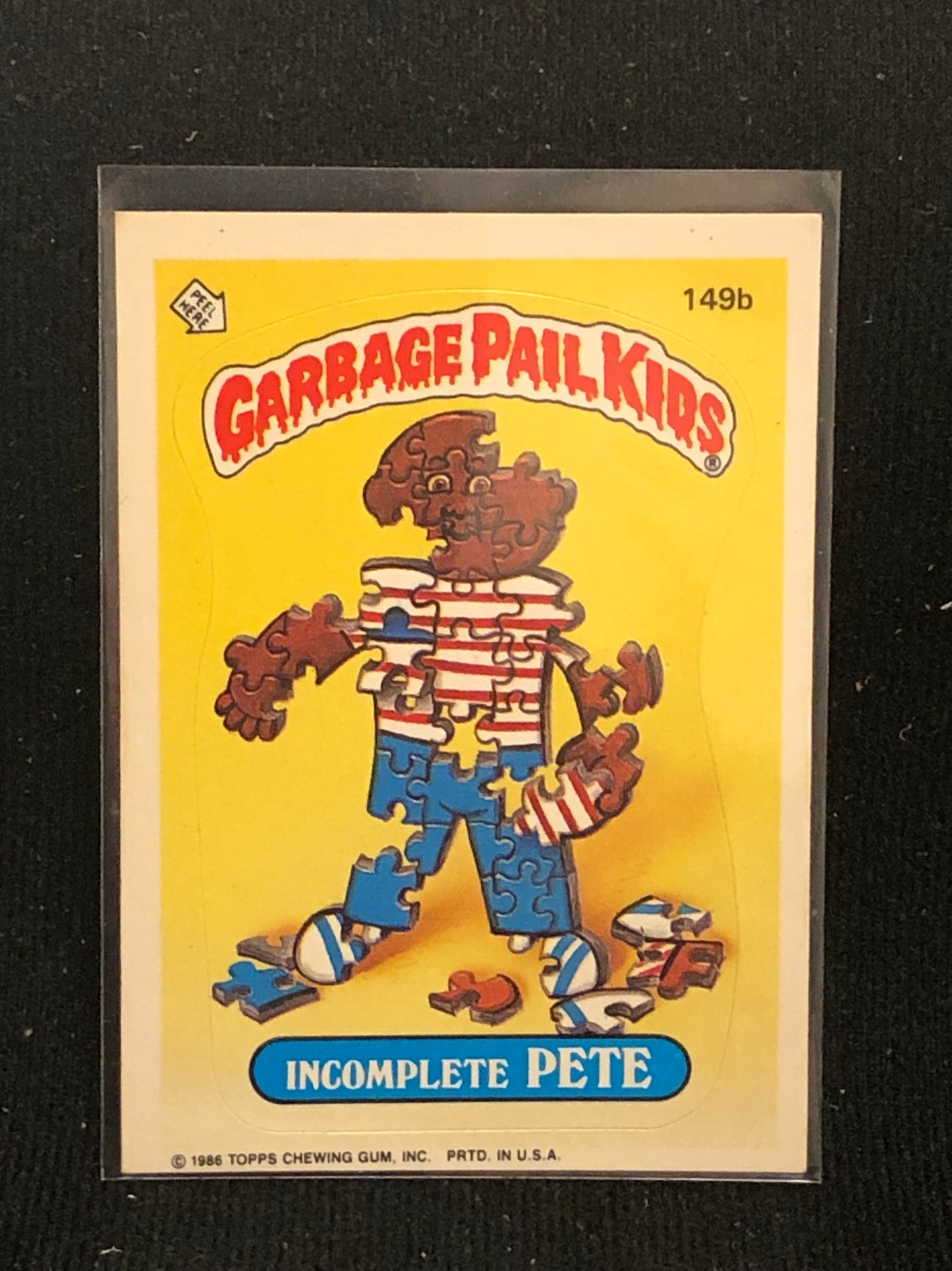 Garbage Pail Kids Original Series 4 (os4) 149b Incomplete Pete