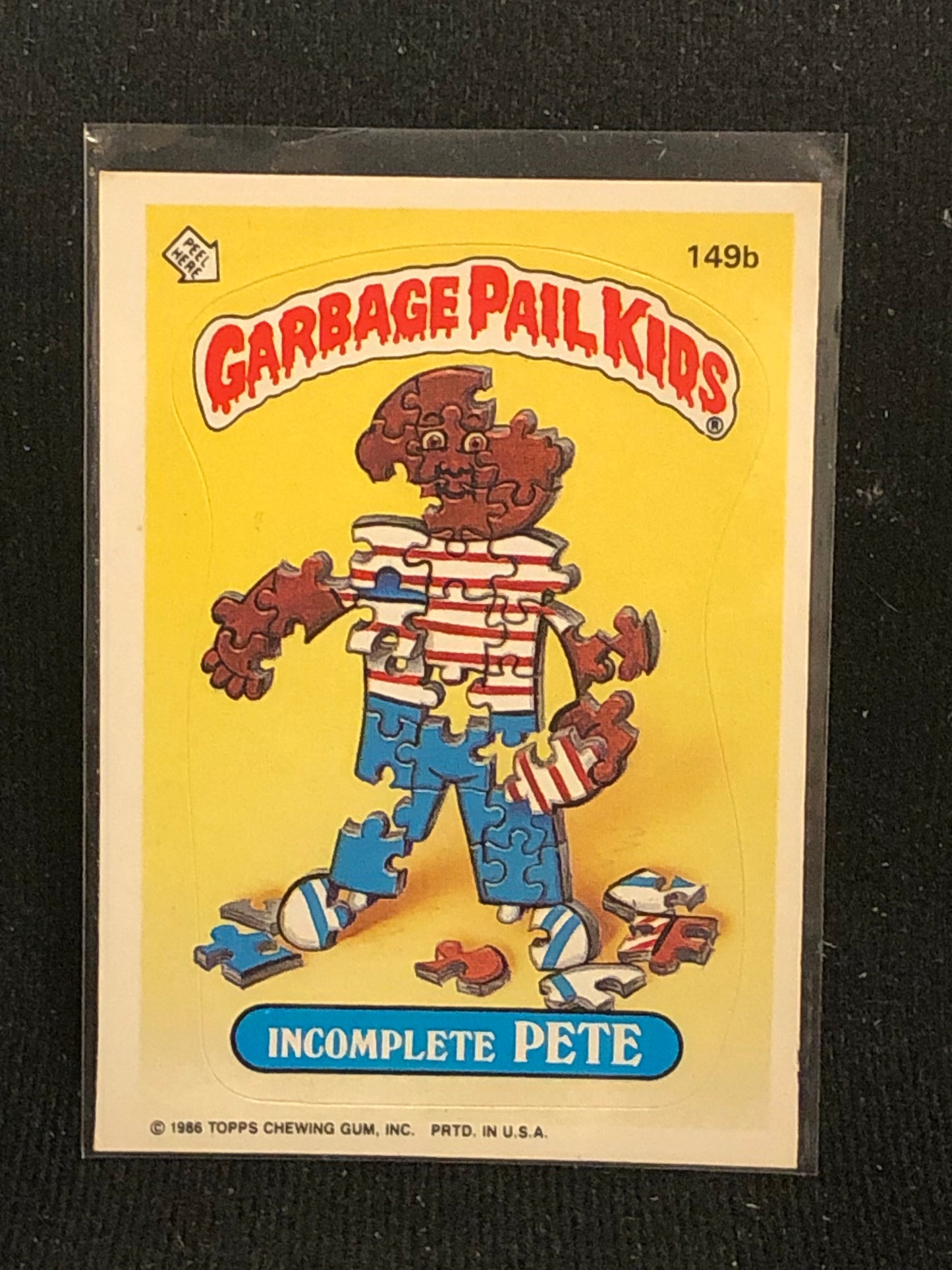 Garbage Pail Kids Original Series 4 (os4) 149b Incomplete Pete