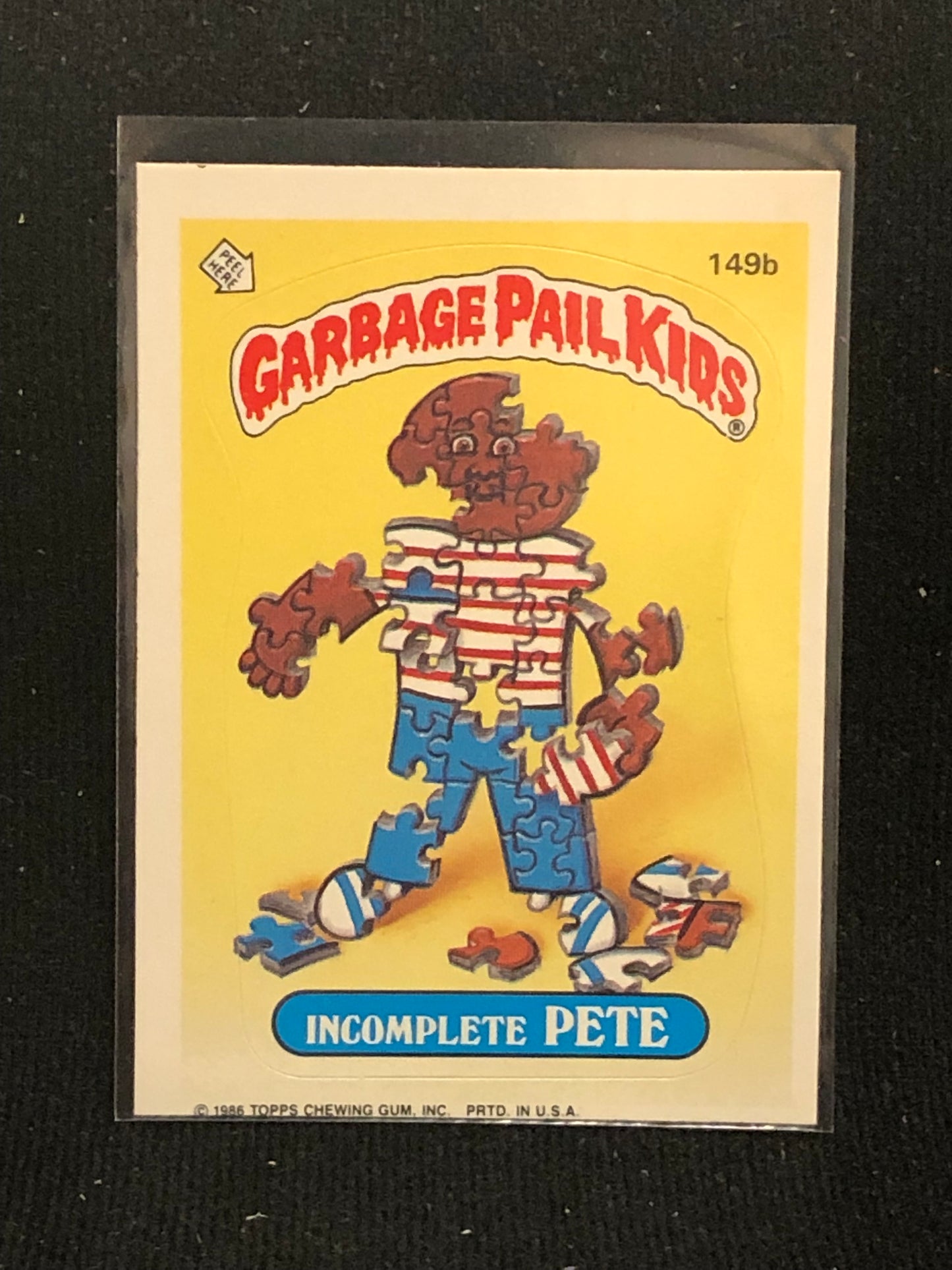 Garbage Pail Kids Original Series 4 (os4) 149b Incomplete Pete