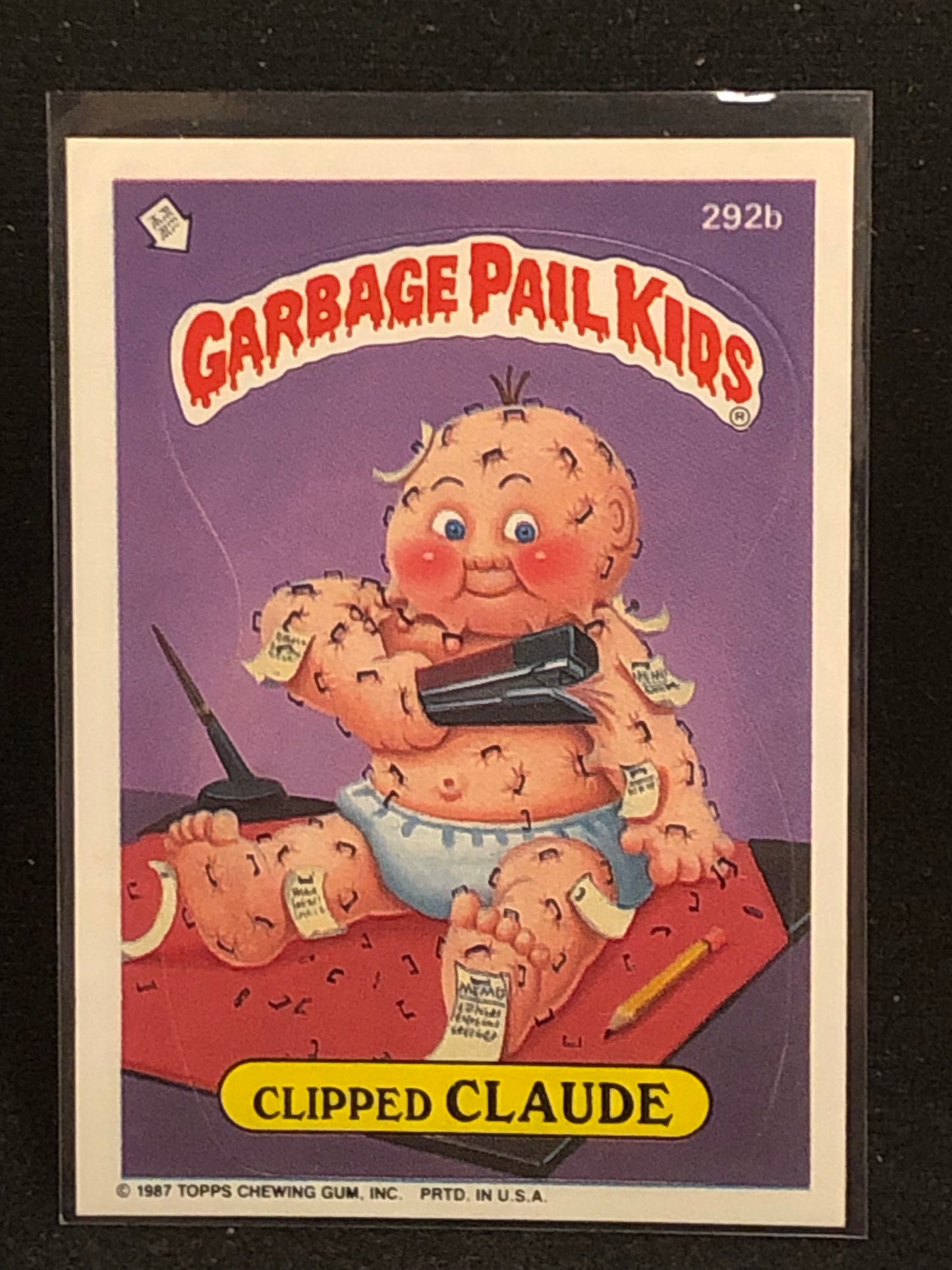 Garbage Pail Kids Original Series 7 (os7) 292b Clipped Claude