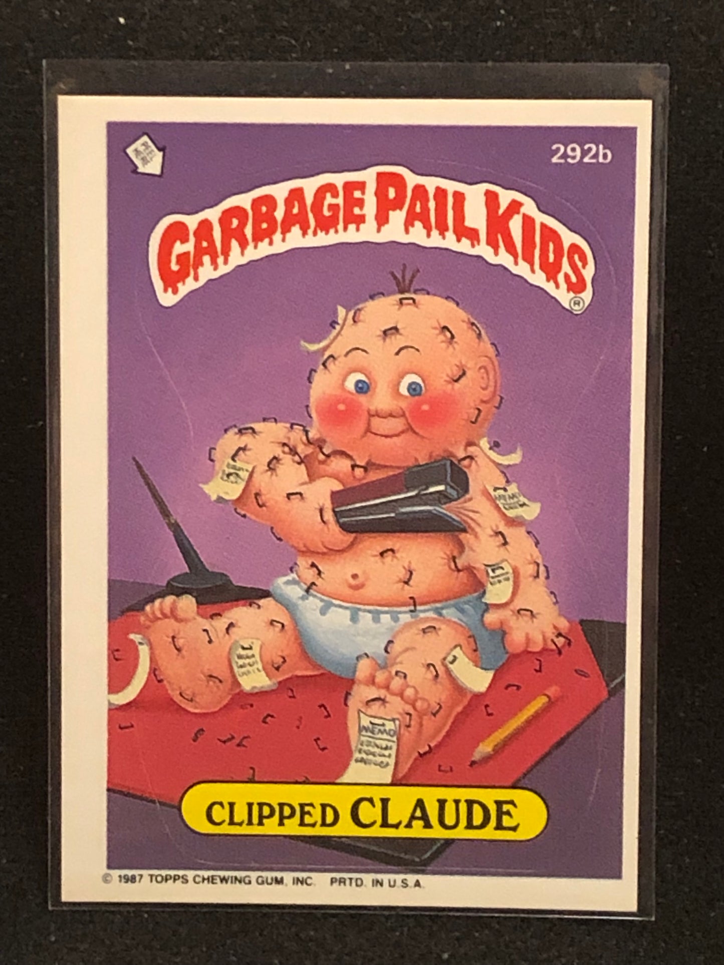 Garbage Pail Kids Original Series 7 (os7) 292b Clipped Claude