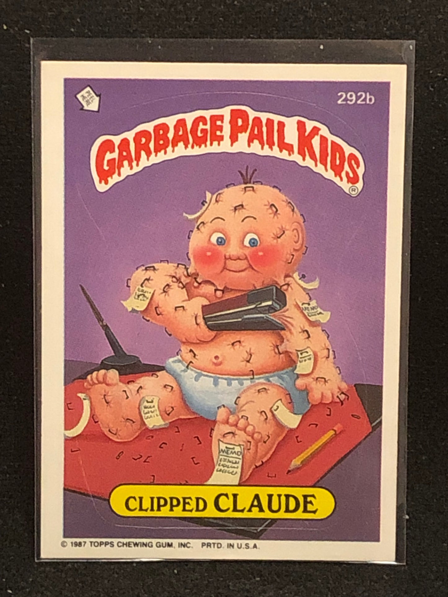 Garbage Pail Kids Original Series 7 (os7) 292b Clipped Claude