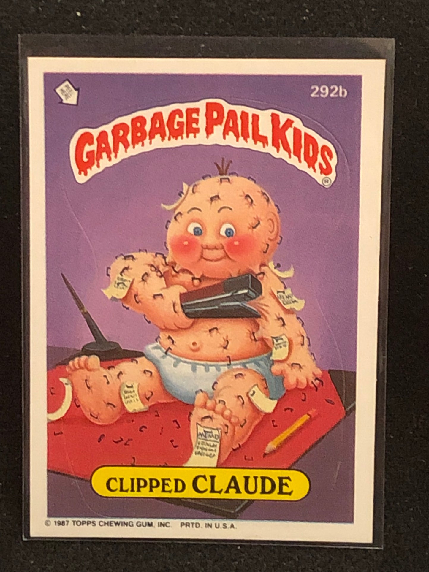 Garbage Pail Kids Original Series 7 (os7) 292b Clipped Claude