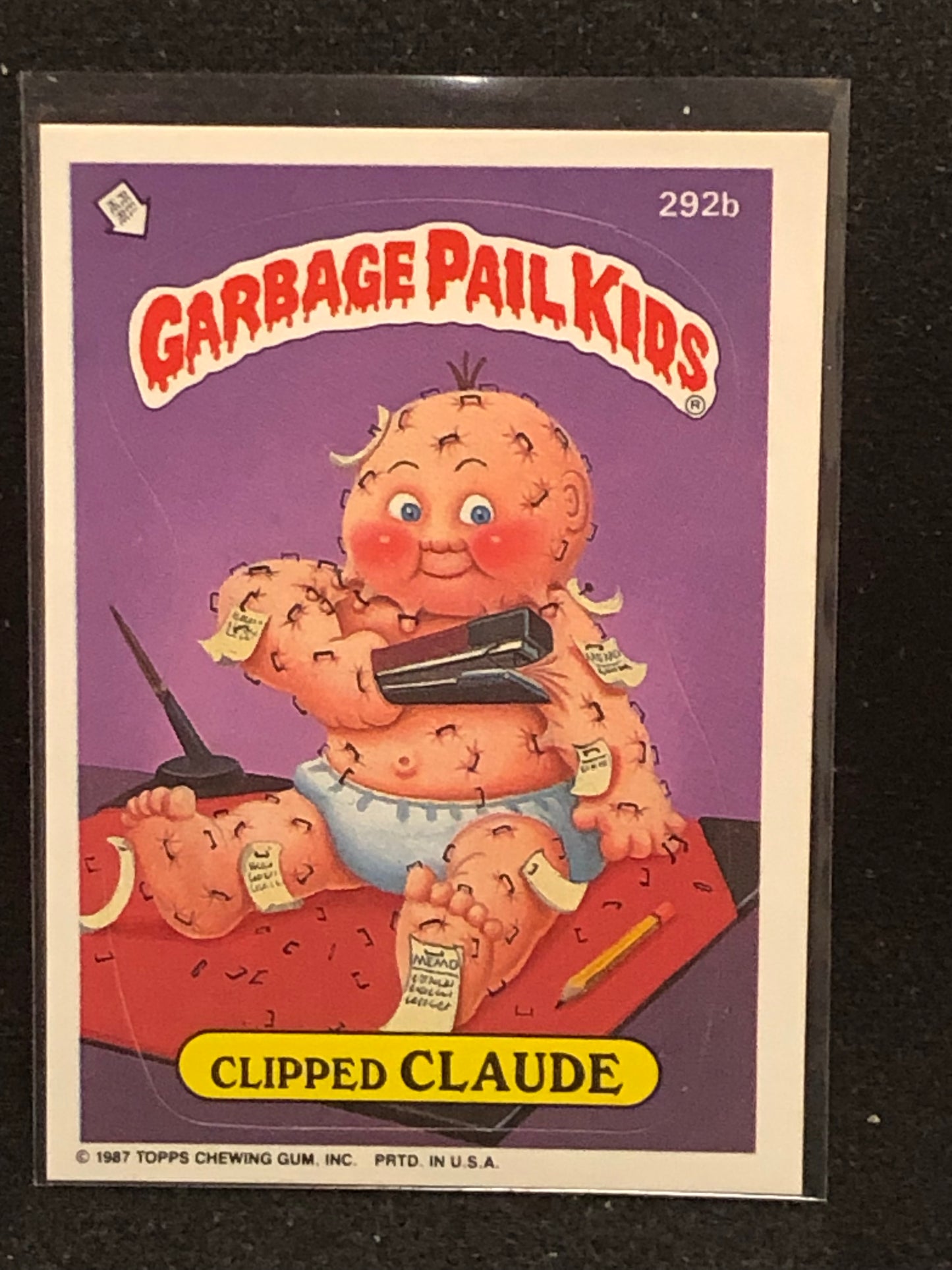 Garbage Pail Kids Original Series 7 (os7) 292b Clipped Claude