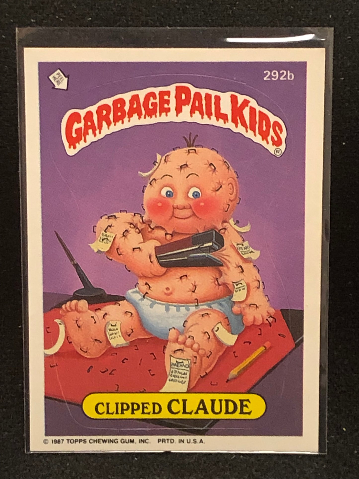 Garbage Pail Kids Original Series 7 (os7) 292b Clipped Claude