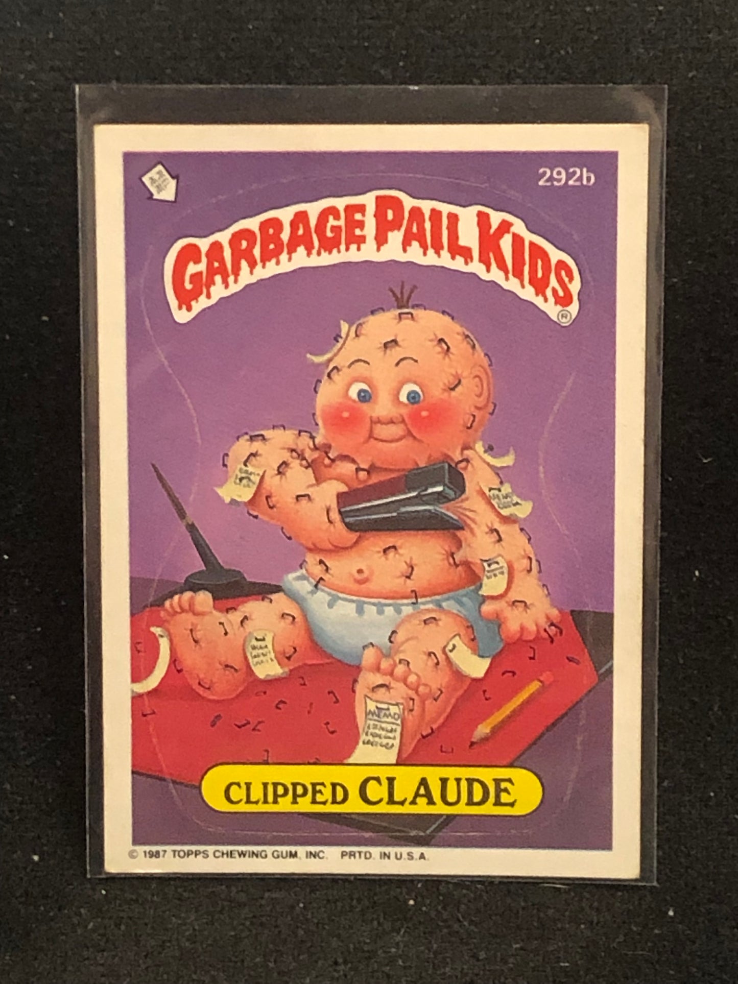 Garbage Pail Kids Original Series 7 (os7) 292b Clipped Claude