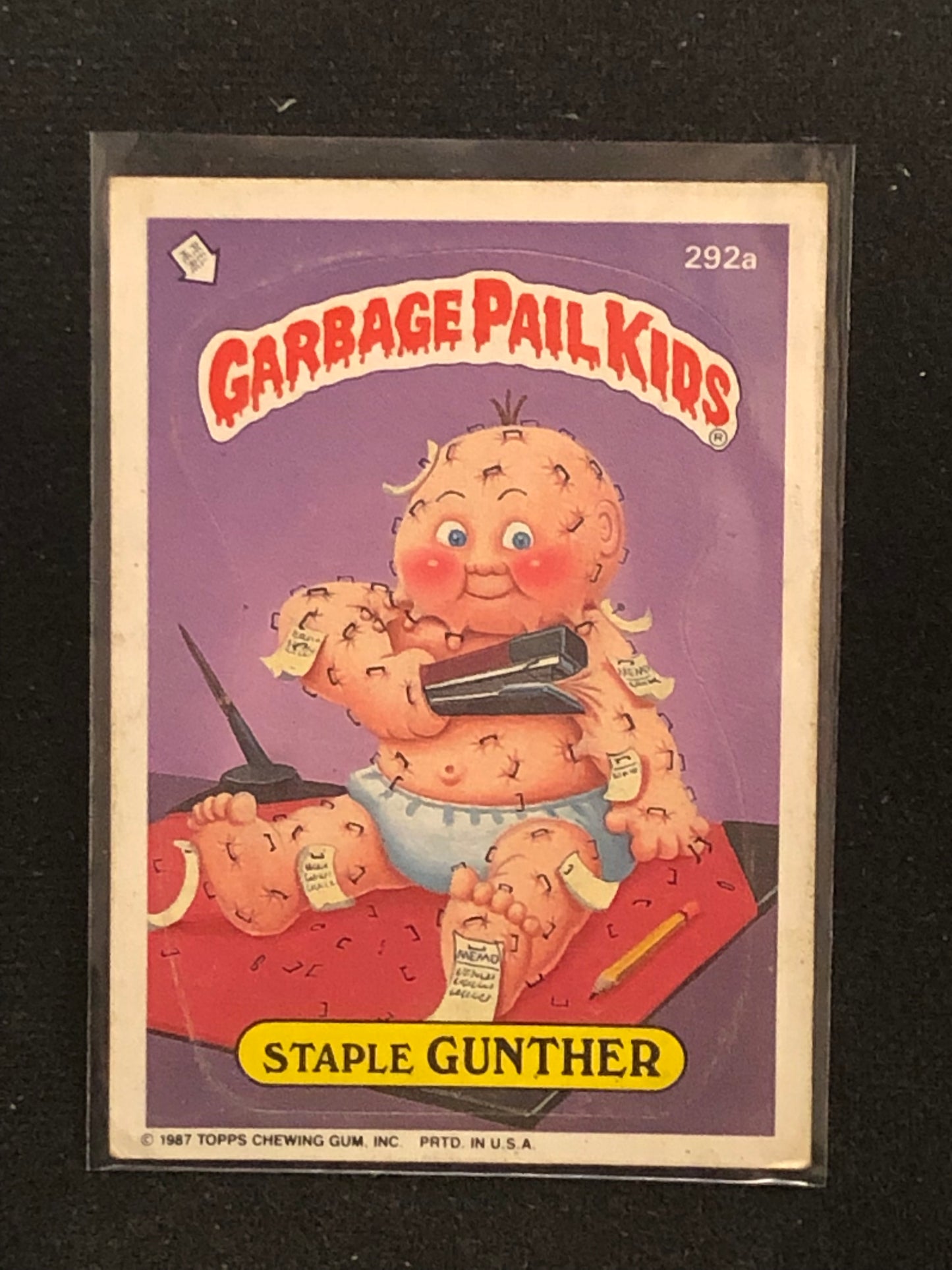 Garbage Pail Kids Original Series 7 (os7) 292a Staple Gunther