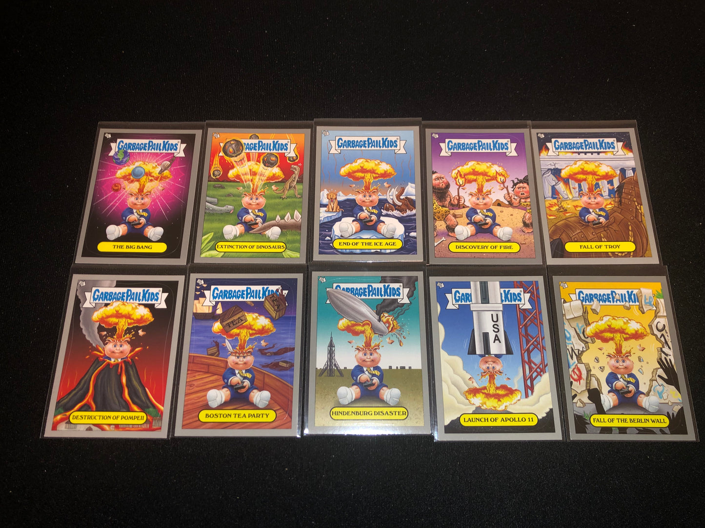 Garbage Pail Kids Brand New Series 1 (BNS1) 10 Card Adam Bomb Through History Silver Set