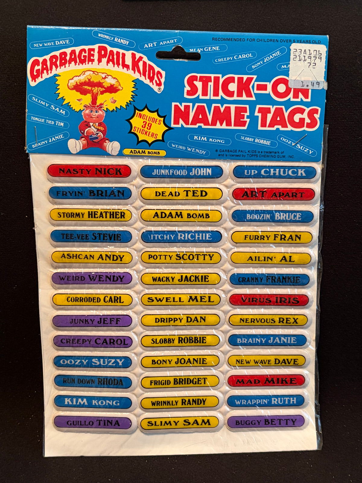 1986 Garbage Pail Kids Imperial Toys Products