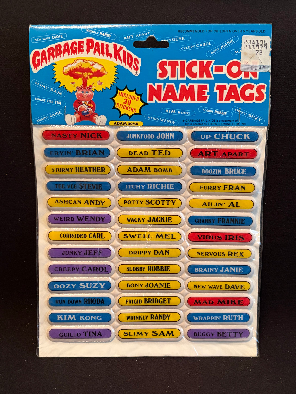 1986 Garbage Pail Kids Imperial Toys Products