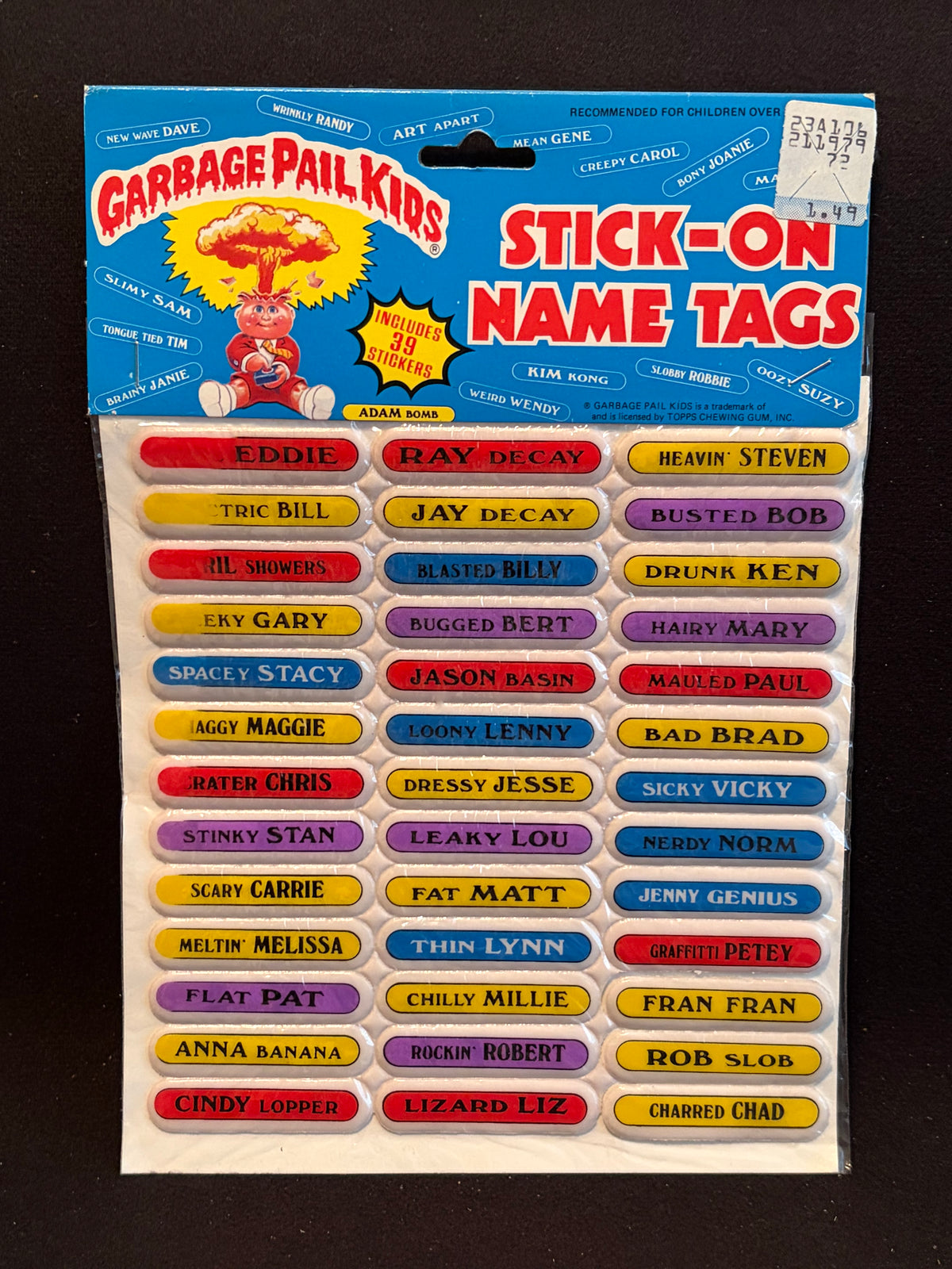 1986 Garbage Pail Kids Imperial Toys Products